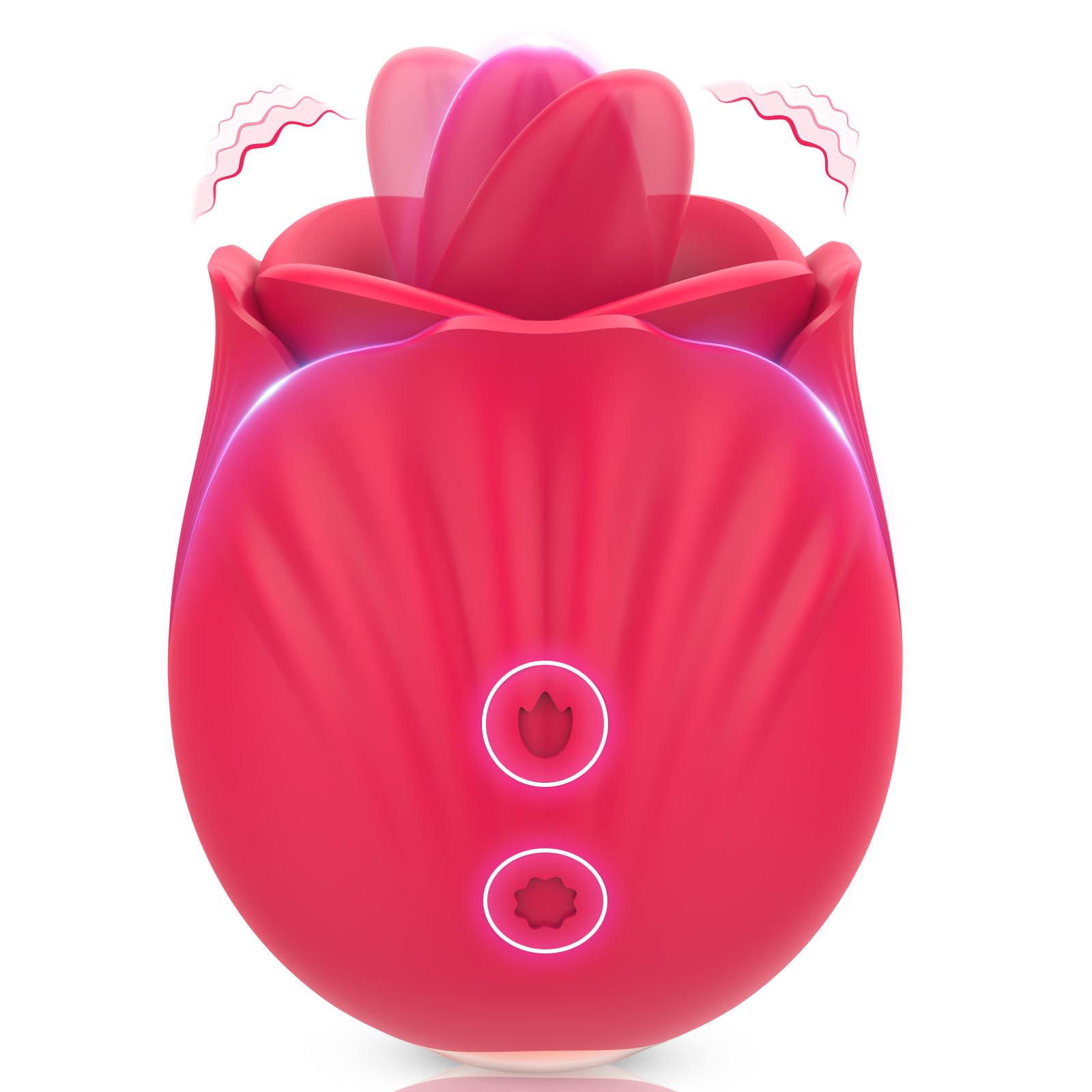 Rose Licking Vibrator for Women - 18 Powerful Lick & Vibration Modes, Clitoral & Nipple Stimulator, Adult Sex Toy for Solo Play & Couples - Perfect for Foreplay, Bedroom Fun & Sensual Massage
