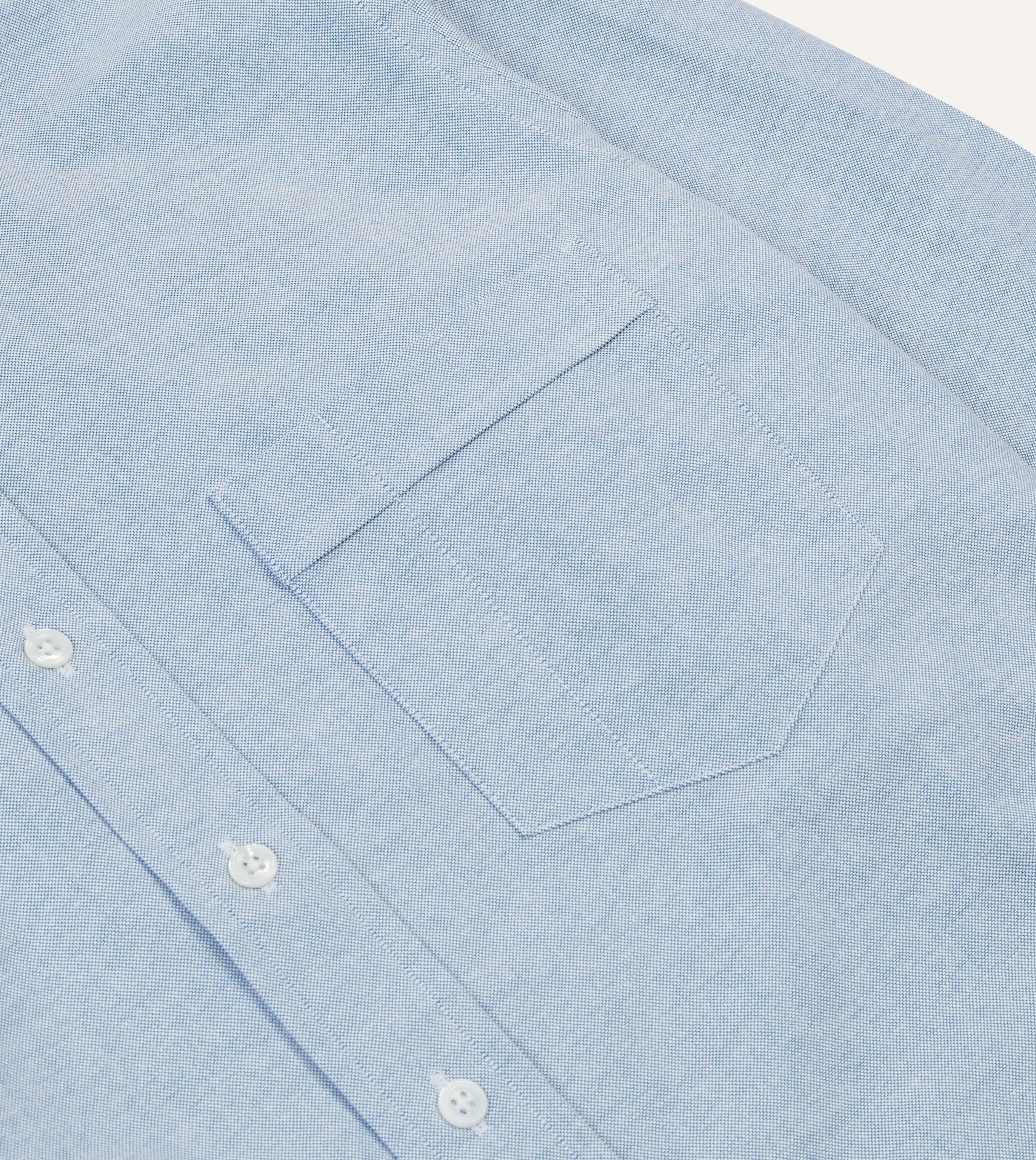 Premium Mid Blue Cotton Oxford Button-Down Shirt for Men | Classic Casual & Business Wear | Office, Date & Weekend Outfit