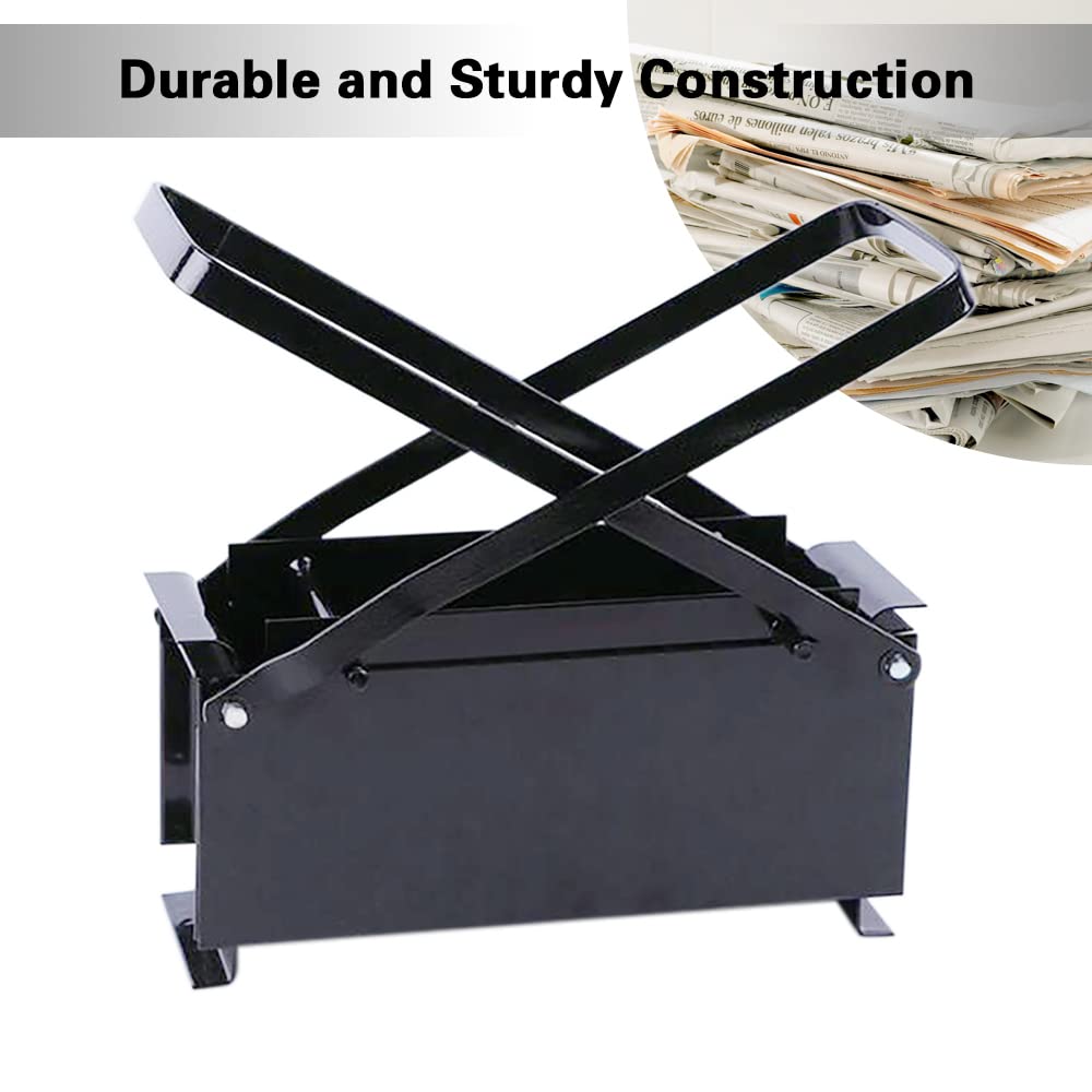Eco-Friendly Paper Log Maker - Manual Press for Newspaper Briquettes, Fireplace & Wood Stove Fuel, DIY Heating Solution for Camping & Home Use