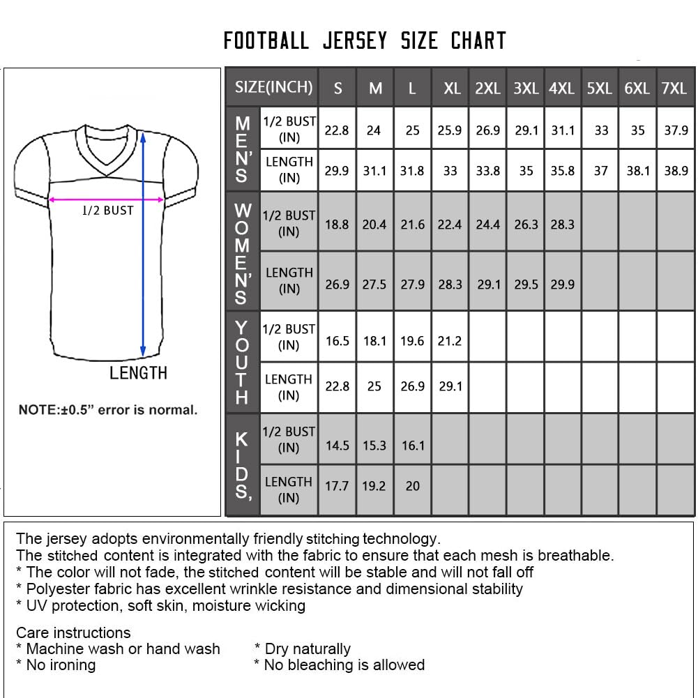 Custom Personalized Football Jersey with Team Name & Number - Rugby Sports Uniform for Men & Women - Perfect for Fans, Gifts, and Game Day Outfits