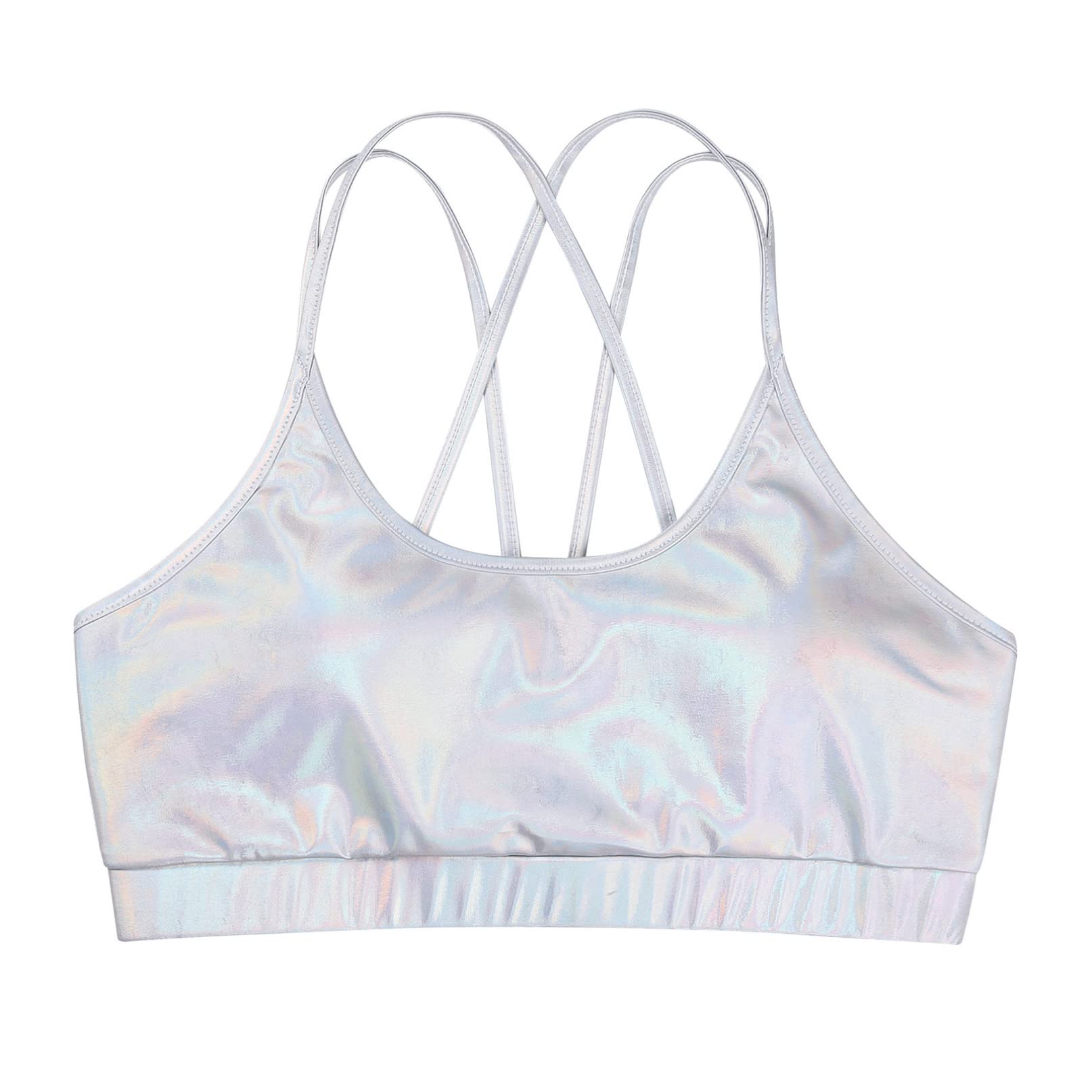YiZYiF Women's Criss-Cross Back Sports Bra with Removable Padded Cups - High Support Workout Top for Yoga, Running & Gym