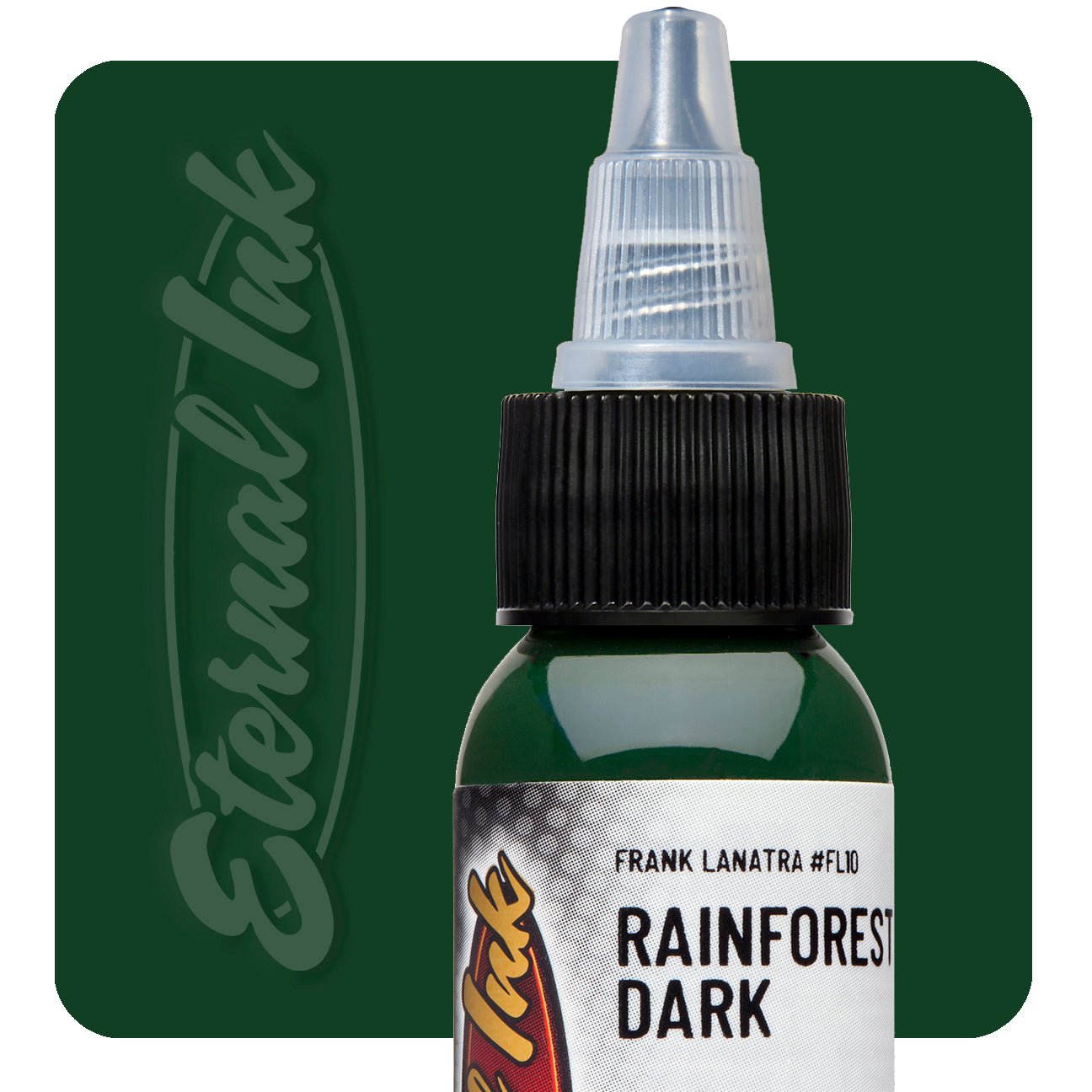 Eternal Frank La Natra Rainforest Dark Ink 1oz - Premium Tattoo Ink for Professional Artists, Perfect for Black & Grey Tattoos, Watercolor Effects, and Fine Line Work