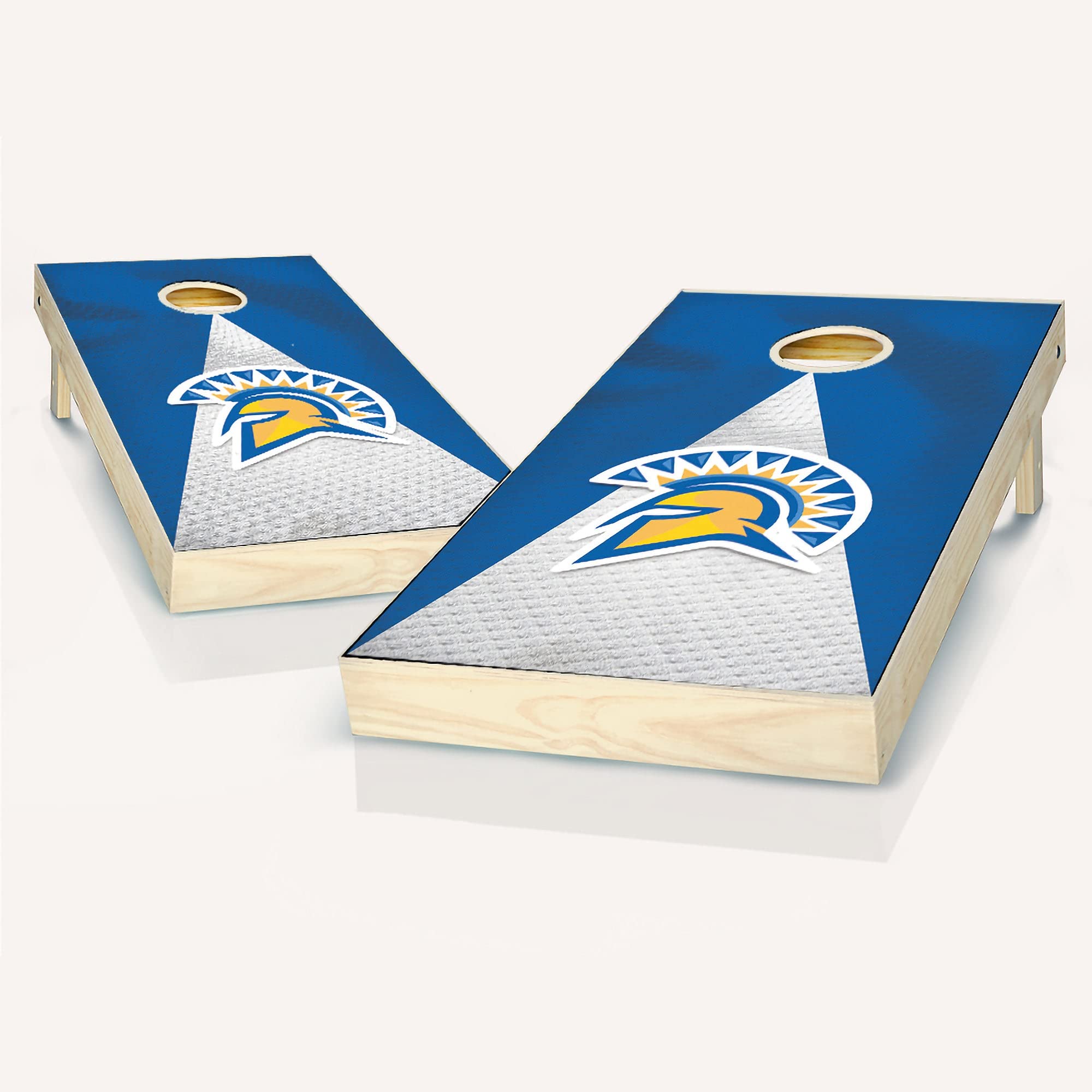 Premium San Jose Jersey Cornhole Game Set - 2 Wooden Cornhole Boards & 8 Bean Bags for Outdoor Tailgating, Backyard Parties & Beach Games - Complete Set with Carrying Case