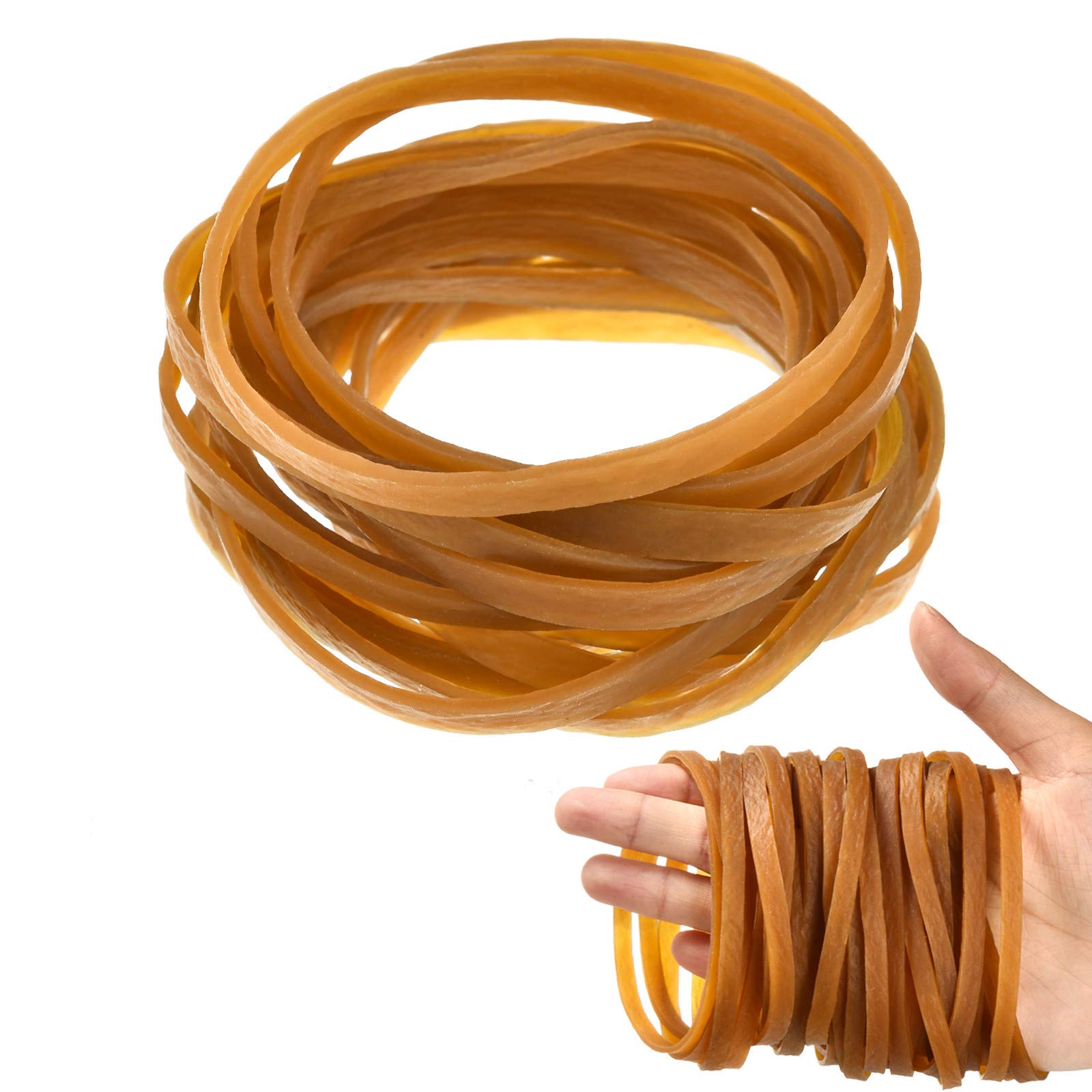 100-Piece Strong Elastic Rubber Bands for Office & Home - File Folders, Wrapping, Trash Can Bands (4x0.25 Inch) - Durable Organizing Supplies for Documents, Storage & Household Use
