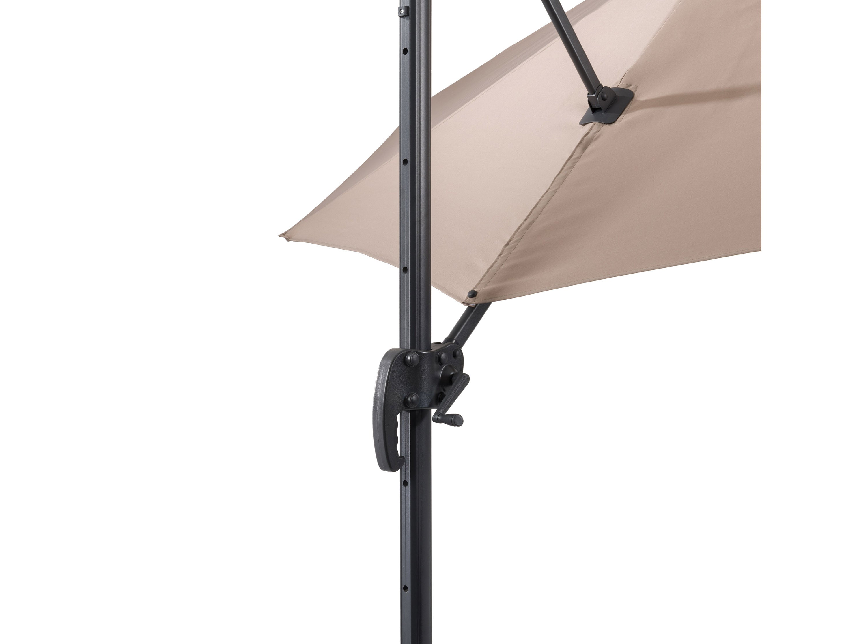 9.5ft Offset Patio Umbrella with 360 Degree Rotation - Taupe Color for Outdoor Dining, Poolside Lounging, and Garden Relaxation