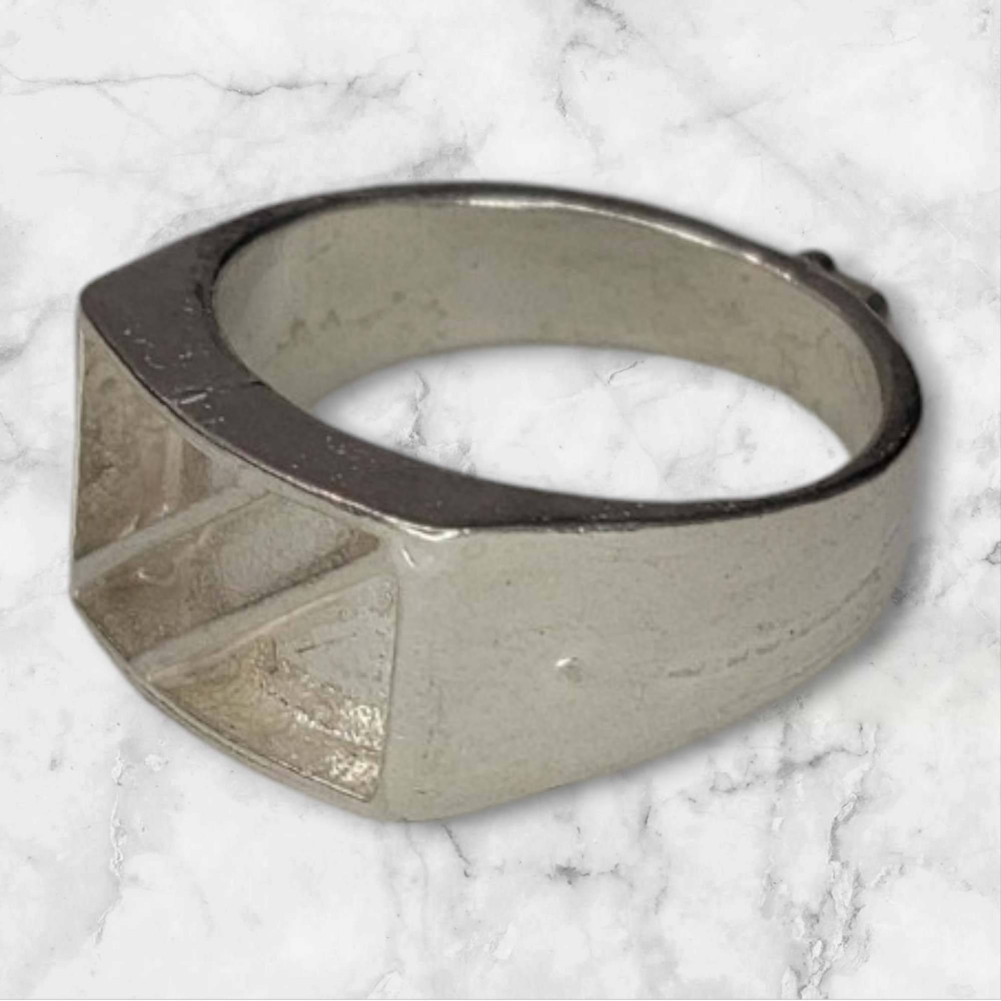 Solid Sterling Silver Inlay Rectangle Blank Setting - Rough Cast DIY Jewelry Making, Empty Ring for Carving & Engraving - Size 7-12 for Silversmiths & Jewelry Designers | Perfect for Custom Rings, Wedding Bands & Handmade Jewelry Creations