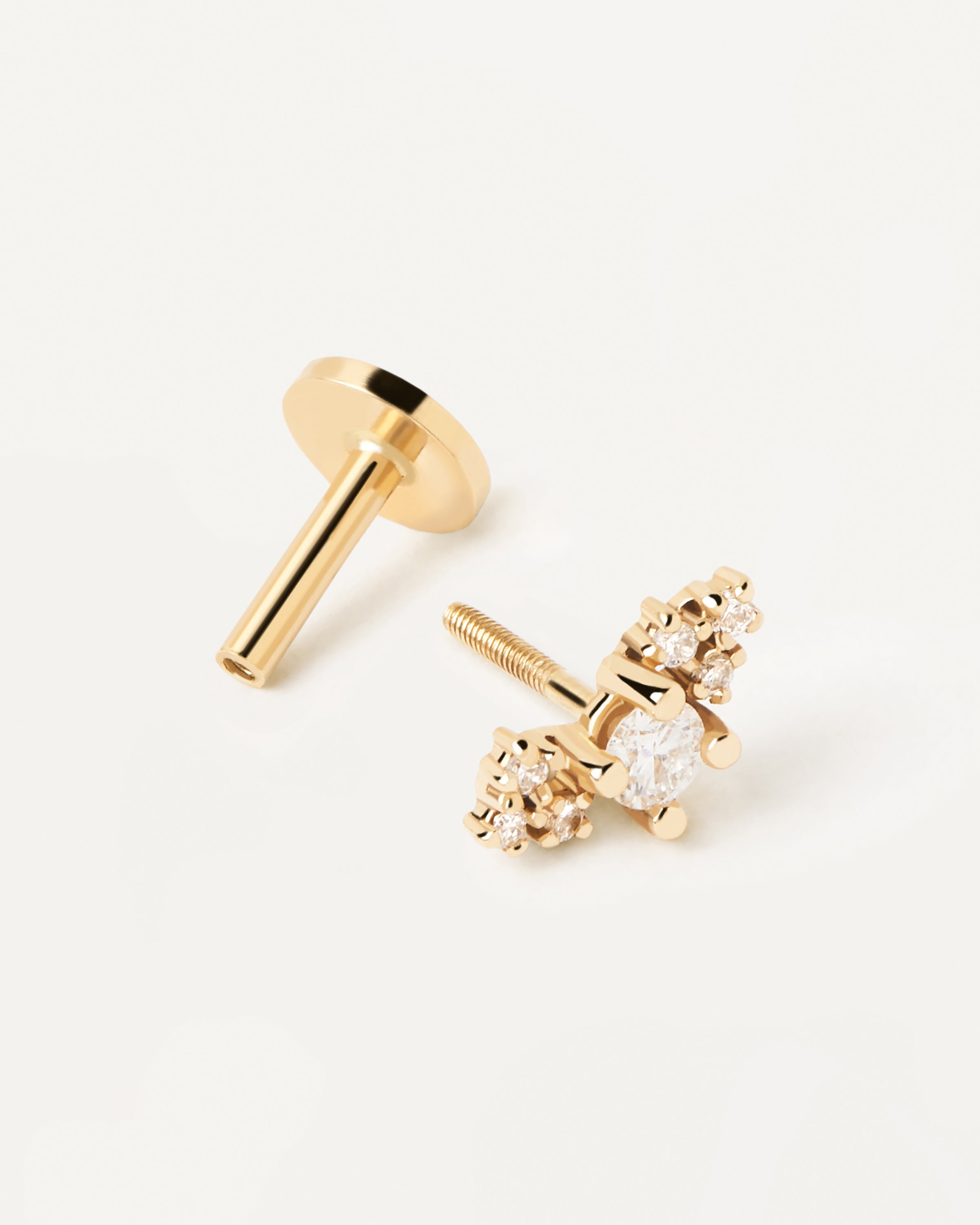 Amelie Single Diamond and Gold Earring - Elegant Dangle Earrings for Women, Perfect for Parties, Weddings & Special Occasions