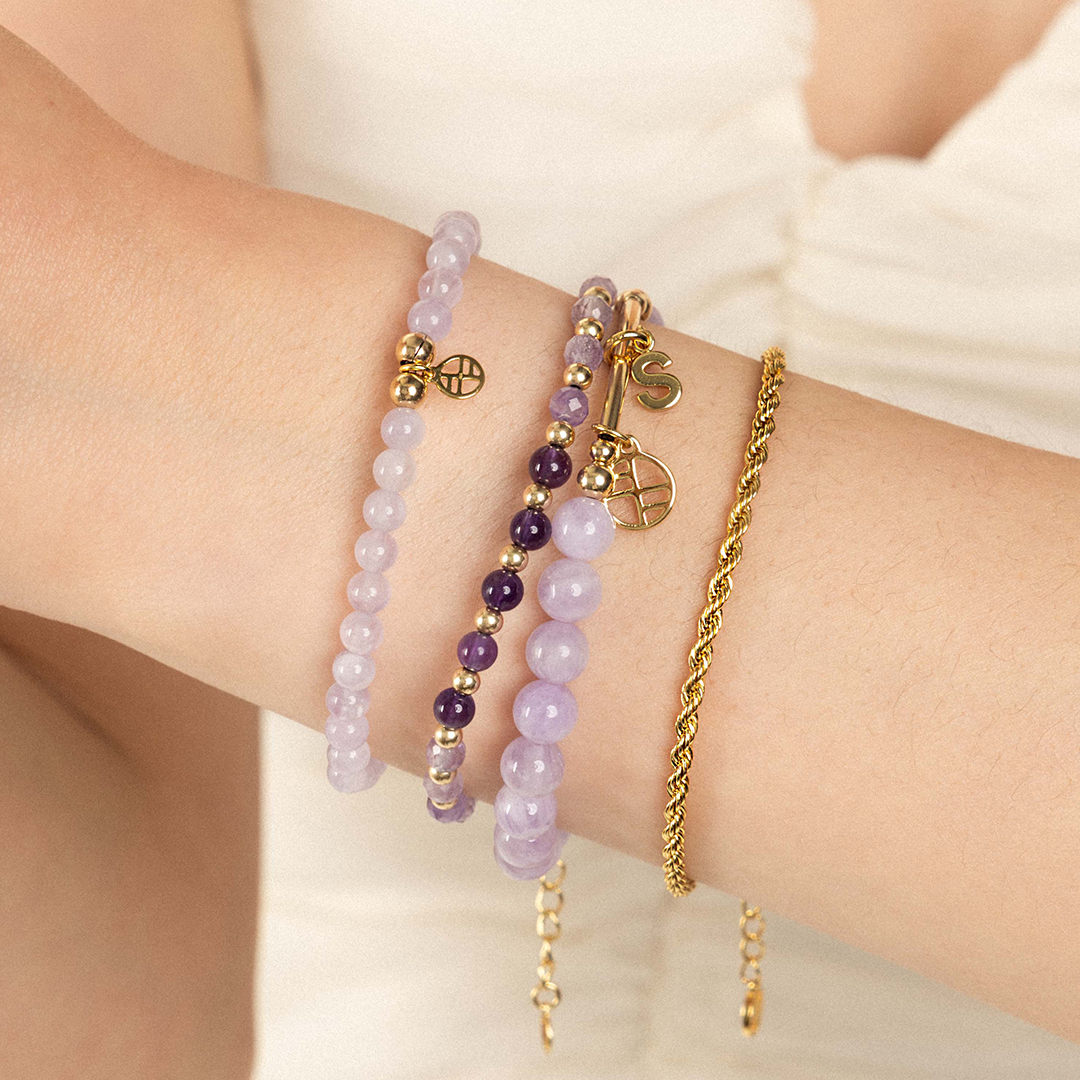 Amethyst Lumiere Bracelet for Women - Natural Healing Crystal Jewelry for Stress Relief & Positive Energy - Perfect for Meditation, Yoga & Spiritual Gifts