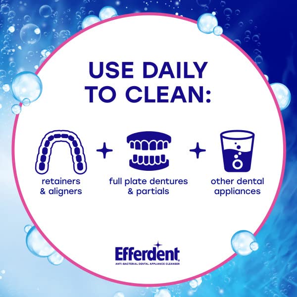 Efferdent Retainer & Denture Cleaning Tablets - 102 Count (Pack of 4) | Complete Clean for Dental Appliances | Perfect for Retainers, Night Guards, Mouth Guards & Dentures | Fresh Breath & Stain Removal