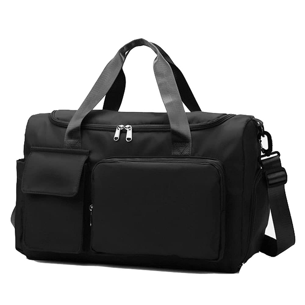 MAVL Travel Duffel Bag - Waterproof Sports Gym Bag for Women & Men - Lightweight Weekender Overnight Shoulder Bag - Perfect for Workouts, Travel, Yoga & Weekend Getaways (Black)