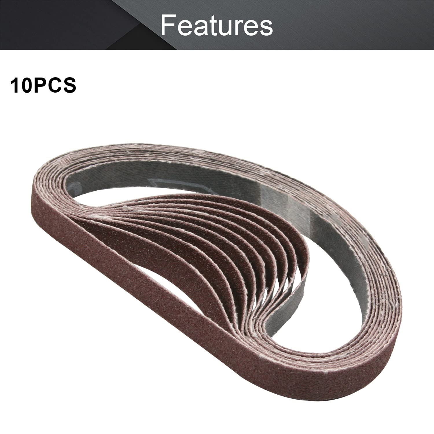 Utoolmart 10-Pack 0.4x13 Inch 120 Grit Aluminum Oxide Sanding Belts - Premium Abrasive Sandpaper for Wood Finishing, Metal Polishing & Drywall Sanding - Fits Portable Belt Sanders - Ideal for DIY Projects, Furniture Refinishing & Sharpening Tools