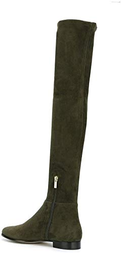 YDN Women's Suede Side Zipper Knee High Boots - Over The Knee Stretchy Boots with Low Heels for Fall Winter Fashion, Comfortable & Stylish for Office, Dating, and Night Out