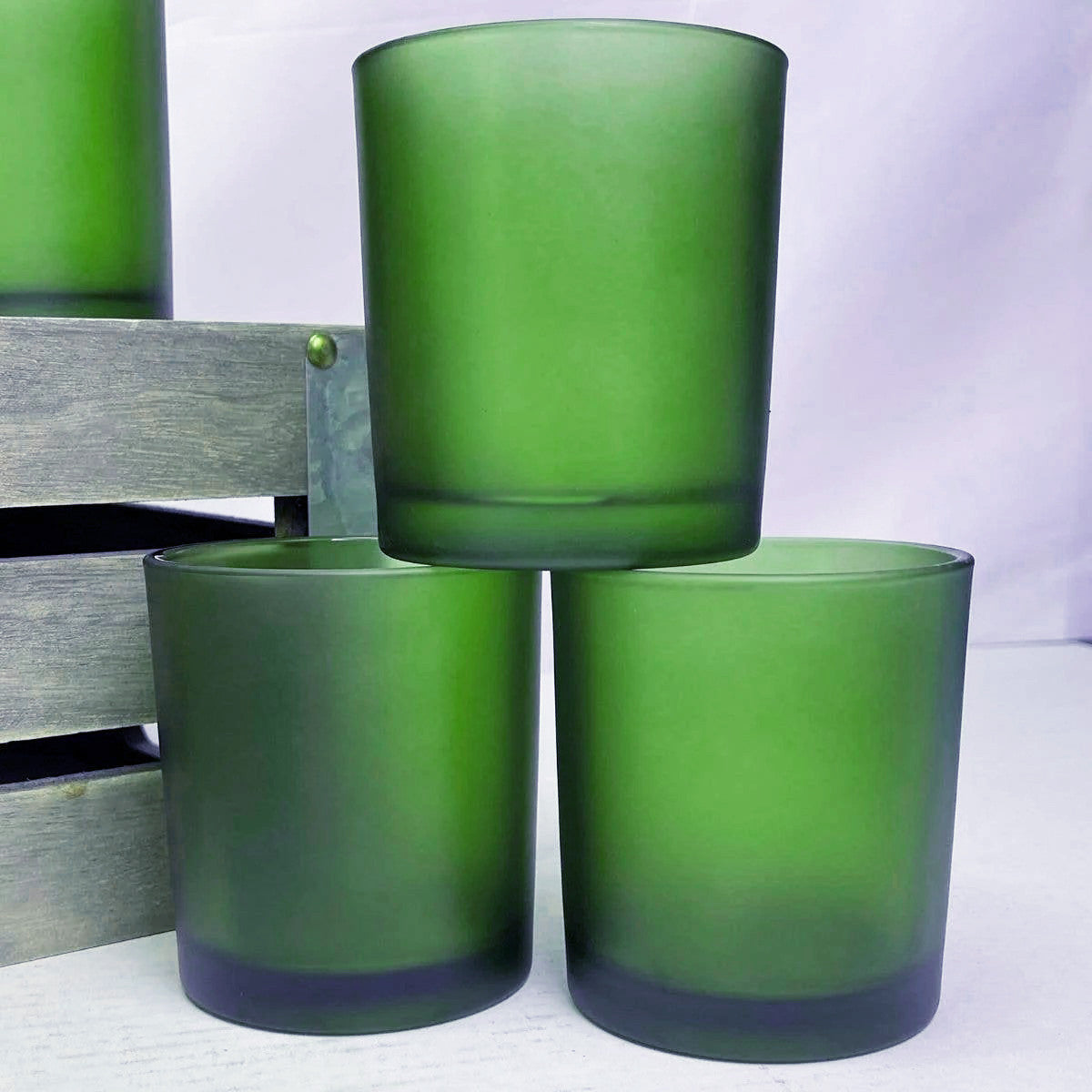 10 Pack Green Frosted Glass Votive Candle Holders - Elegant Table Centerpieces for Christmas, Wedding, Anniversary, Party & Home Decor - Perfect for Romantic Dinners, Holiday Decorations & Special Events