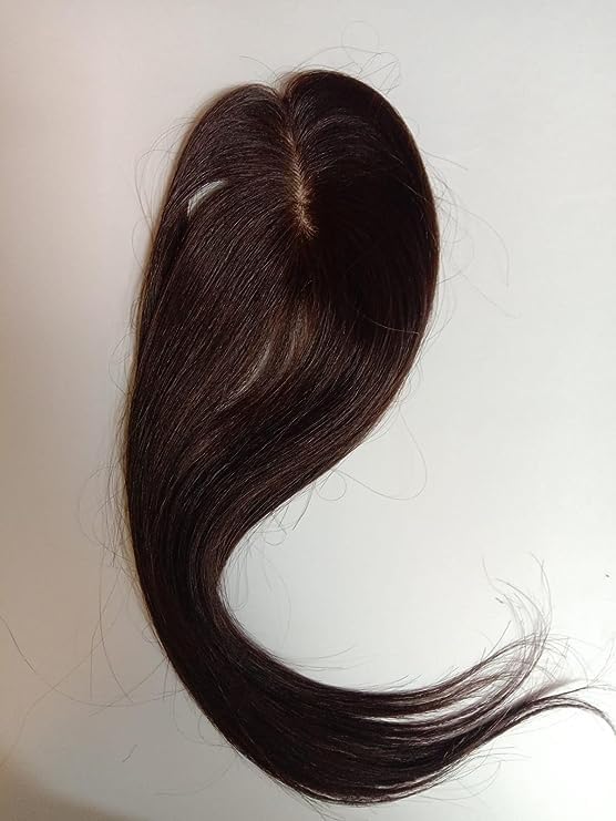 8 Inch Dark Brown Clip-In Hair Toppers for Women with Thinning Hair - No Bangs Human Hair Blend Wiglet for Volume & Coverage | Perfect for Daily Wear, Parties & Special Occasions