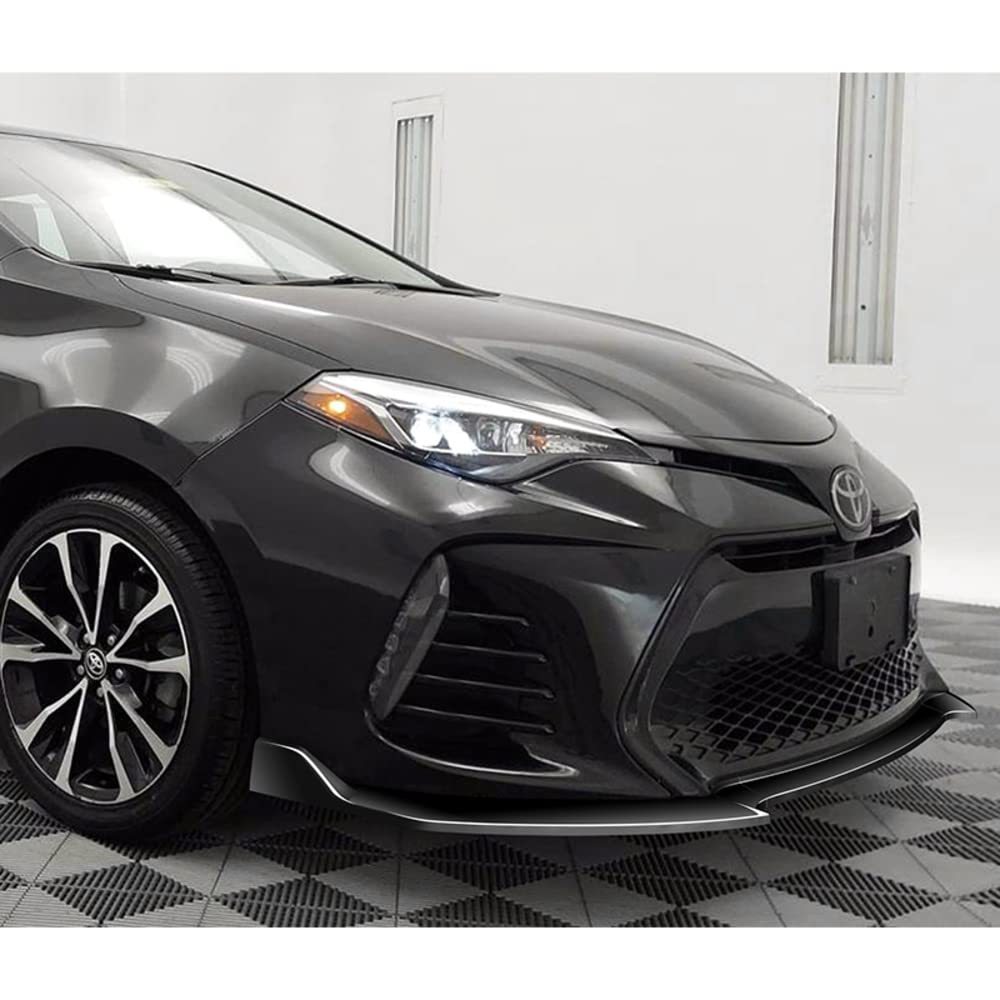 Q1-TECH 9-Piece Front Bumper Lip & Side Skirt Extensions Diffuser Kit for 2017-2019 Toyota Corolla SE/XSE Sedan | ABS Black Front Lip Spoiler & Chin Splitter | Enhances Aerodynamics & Sporty Look | Perfect for Street Racing & Car Shows