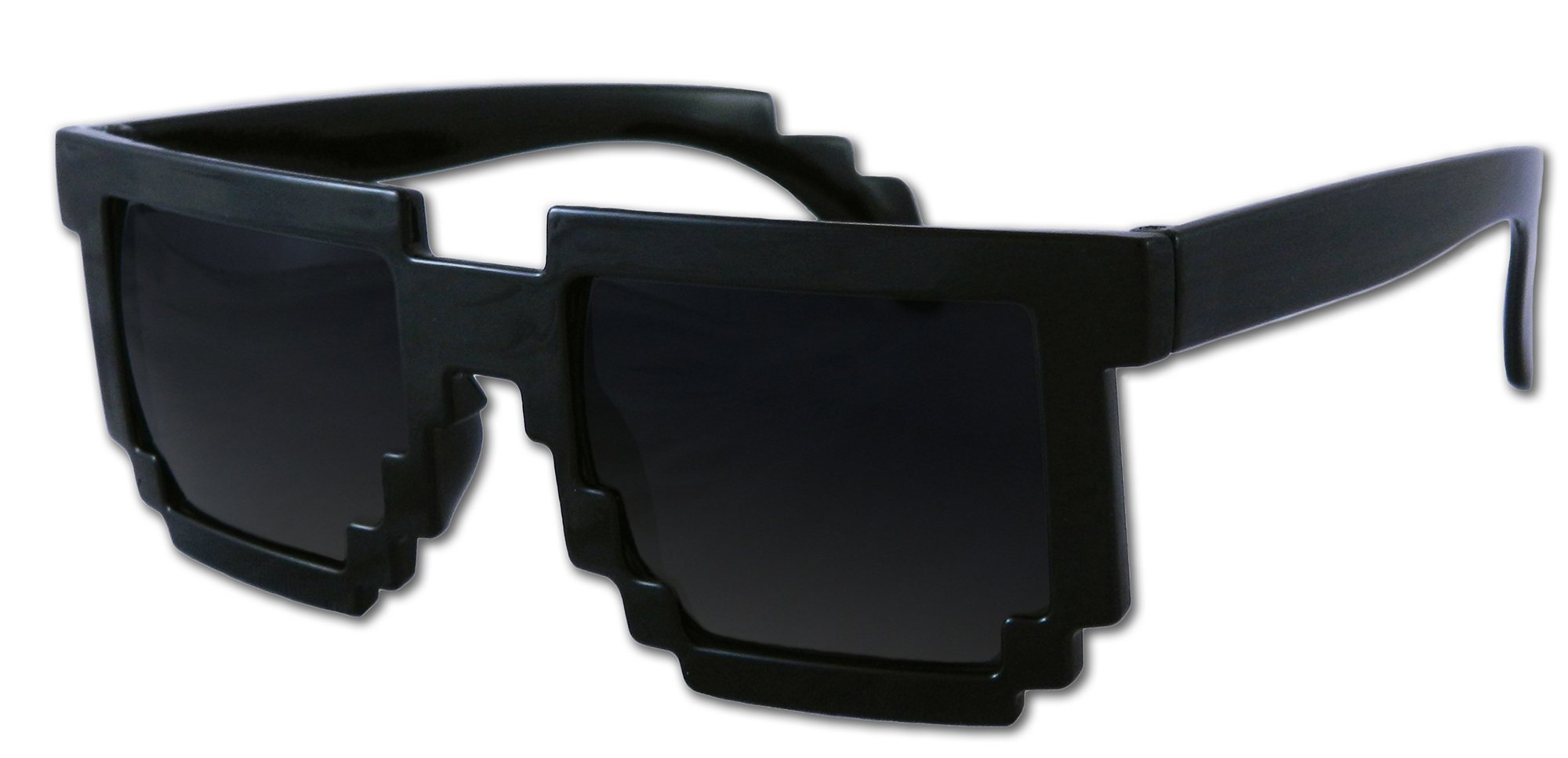 8-Bit Pixel Retro Computer Sunglasses - Vintage Nerd Glasses for Men & Women - Black Frame - Perfect for Gaming, Cosplay & 80s Themed Parties