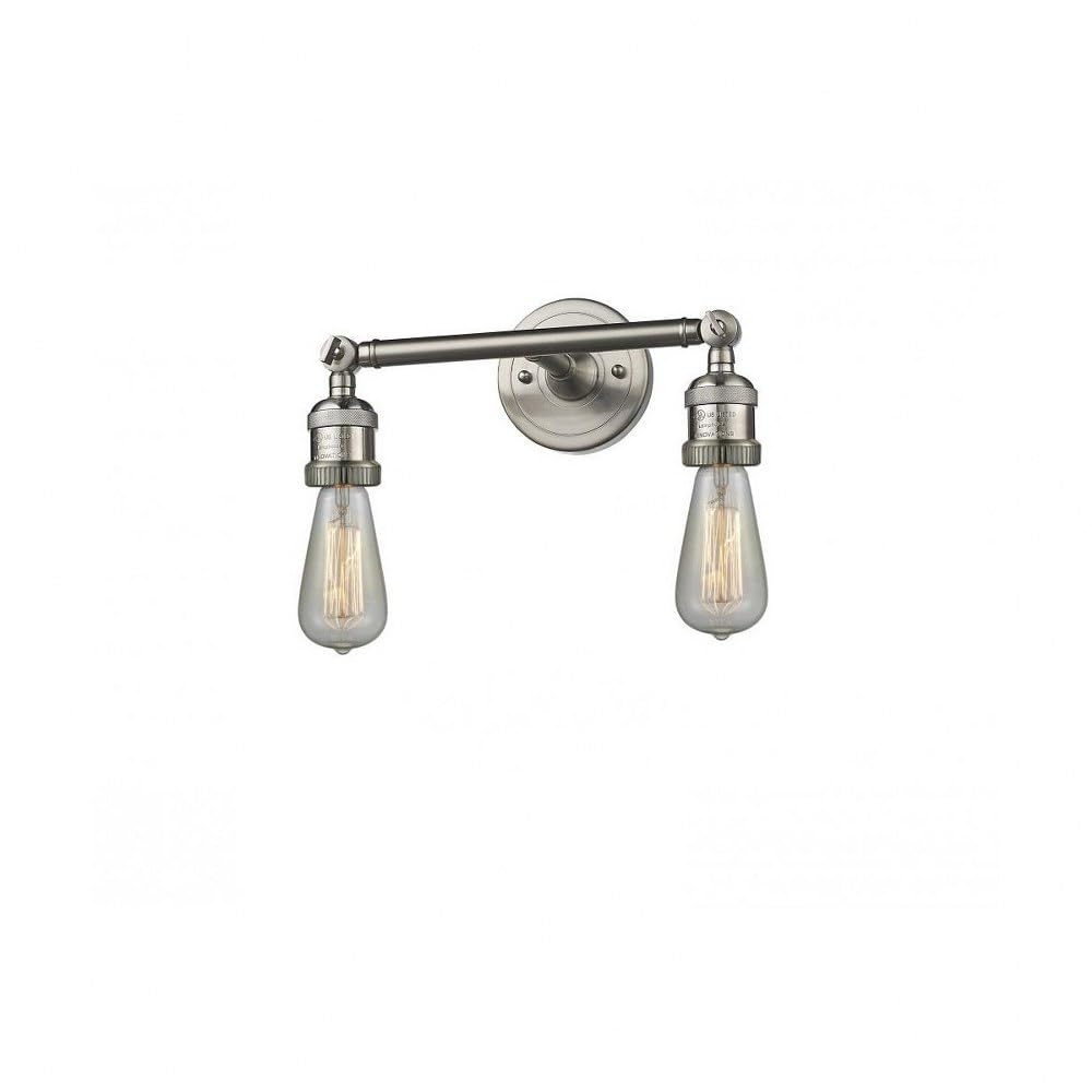 Franklin Restoration Collection 208-SN Two Light Bathroom Vanity Set in Pewter, Nickel & Silver Finish - Elegant Lighting for Modern Bathroom Remodeling & Home Decor