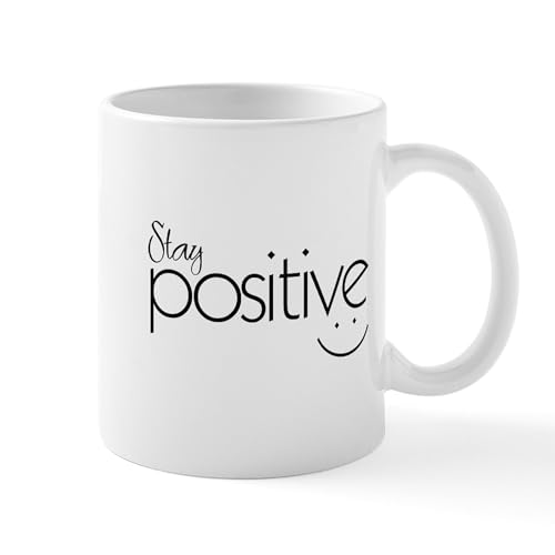 White - Stay Positive Mugs