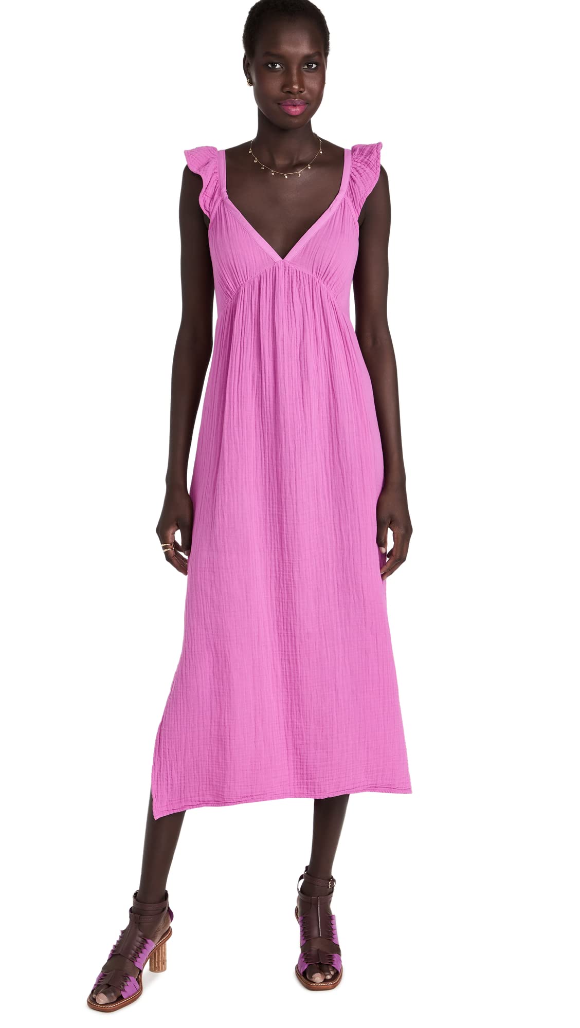 XIRENA Women's Leyla Dress - Flowy Summer Maxi Dress with Floral Print, V-Neck & Side Slit | Perfect for Beach Vacations, Date Nights & Boho Fashion
