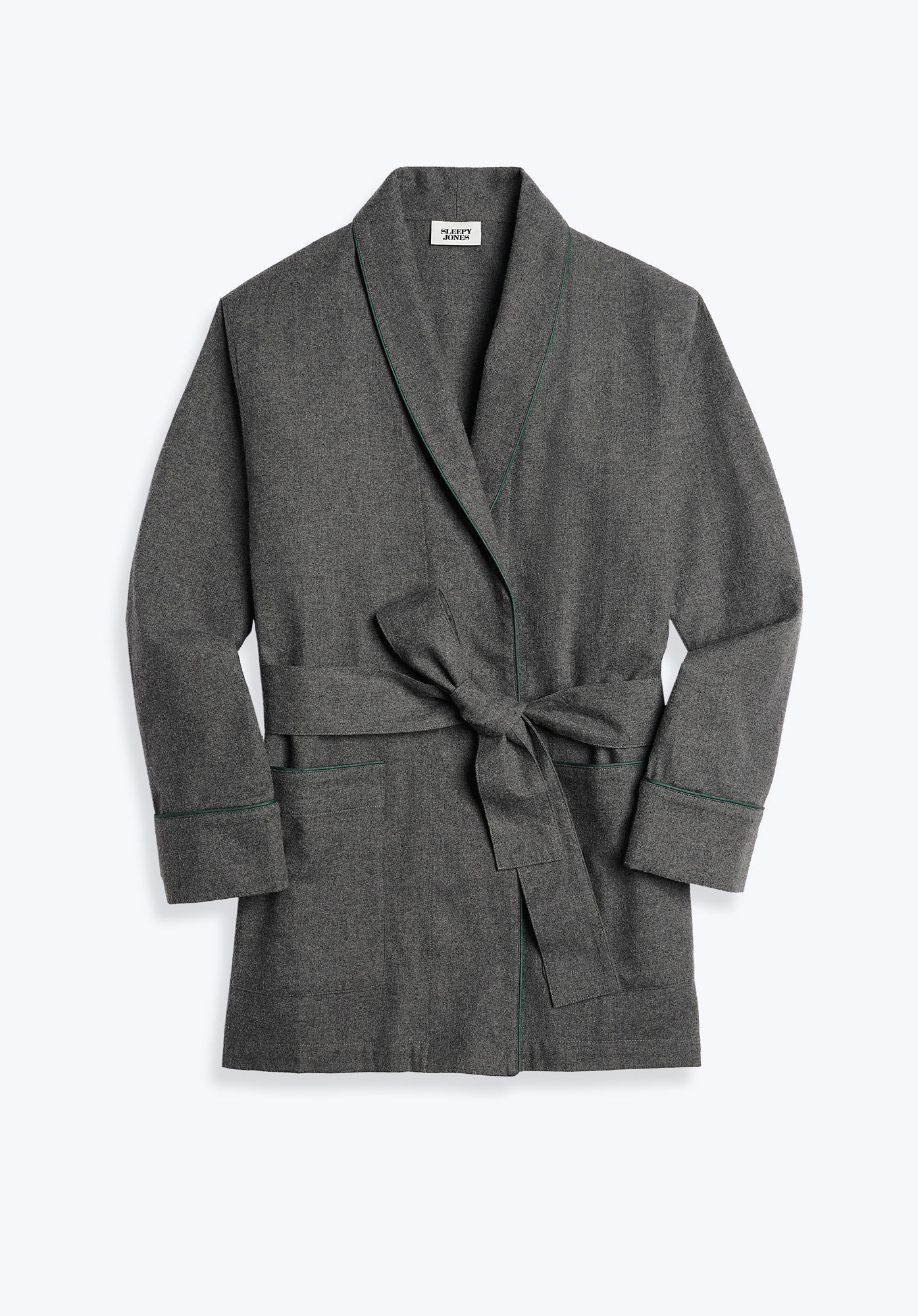 Agnelli Men's Smoking Jacket - Premium Charcoal Grey Flannel Lounge Coat for Relaxing at Home & Evening Parties | Comfortable Formal Wear for Gentlemen