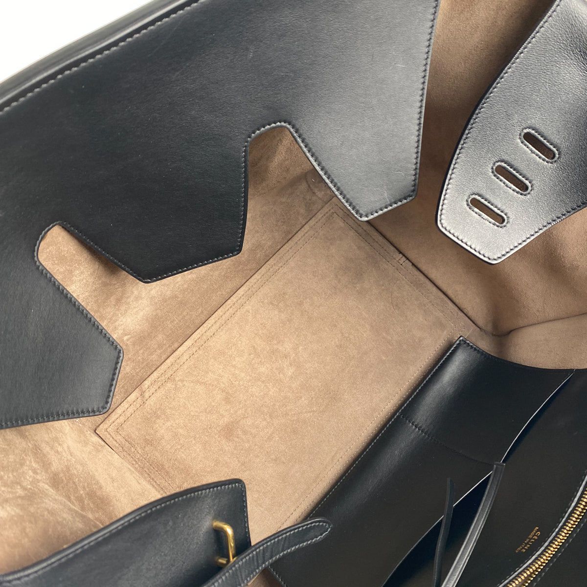 Celine Tie Tote Bag for Women - Black Leather Handbag with Shoulder Strap | Perfect for Work, Travel & Everyday Use