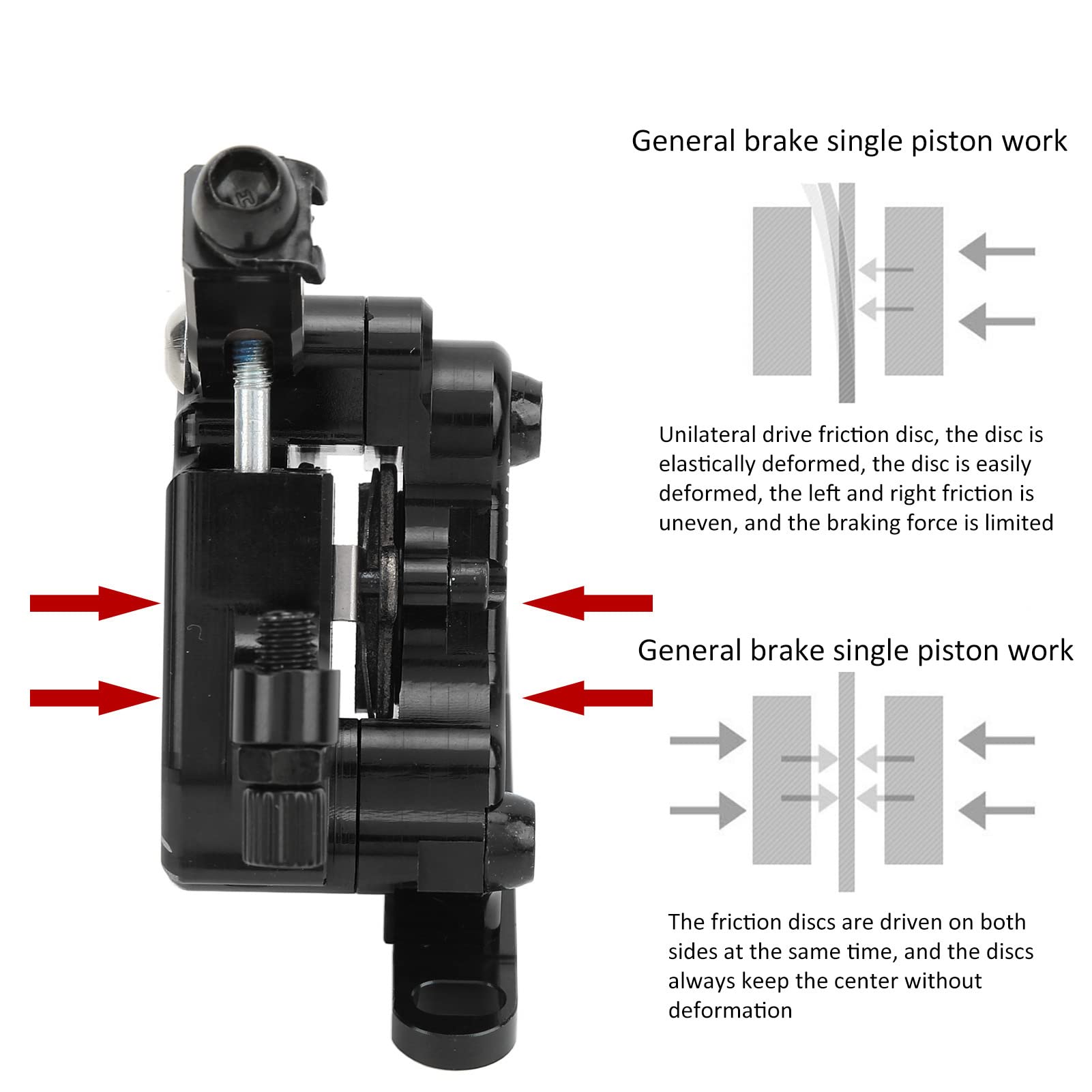 **1 Pair Hydraulic Disc Brakes Set - Aluminum Alloy Front & Rear Hydraulic Disc Brake Calipers for Road Bikes - Perfect for Mountain & Commuter Cycling (Black, Front & Rear Set)**
