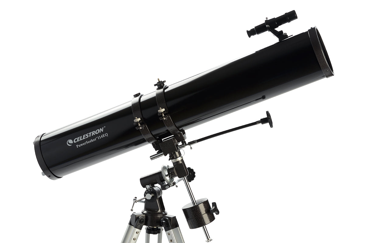 PowerSeeker 114EQ Telescope with Motor Drive & Smartphone Adapter - Perfect for Stargazing, Astrophotography & Backyard Astronomy