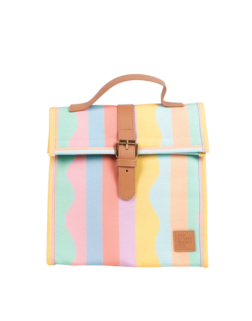 The Somewhere Co Sunset Soiree Lunch Satchel - Stylish Insulated Tote Bag for Picnics, Beach Days & Outdoor Dining | Perfect for Work Lunches, Groceries & Travel Accessories