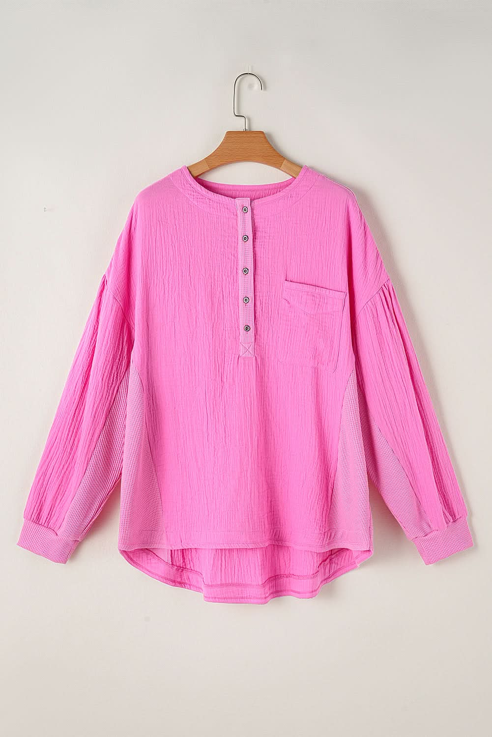 Bonbon Plus Size Half Button Top - Stylish & Comfortable Women's Blouse for Casual Wear & Office Outfits