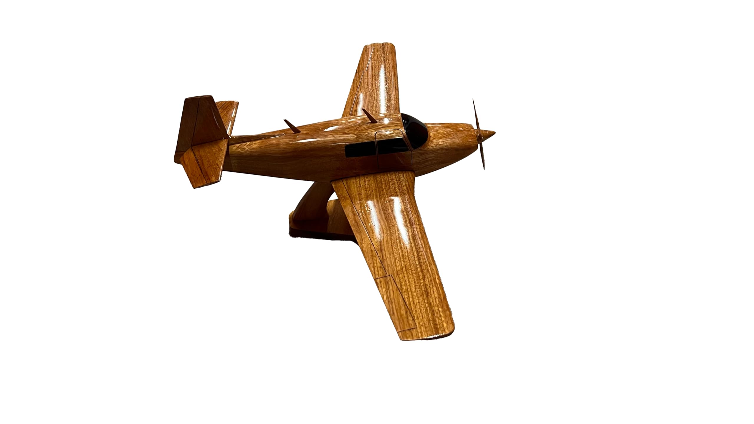 Mooney M20 Mahogany Wood Desktop Airplane Model - Handcrafted Aviation Collectible for Office Decor, Pilot Gift & Home Display