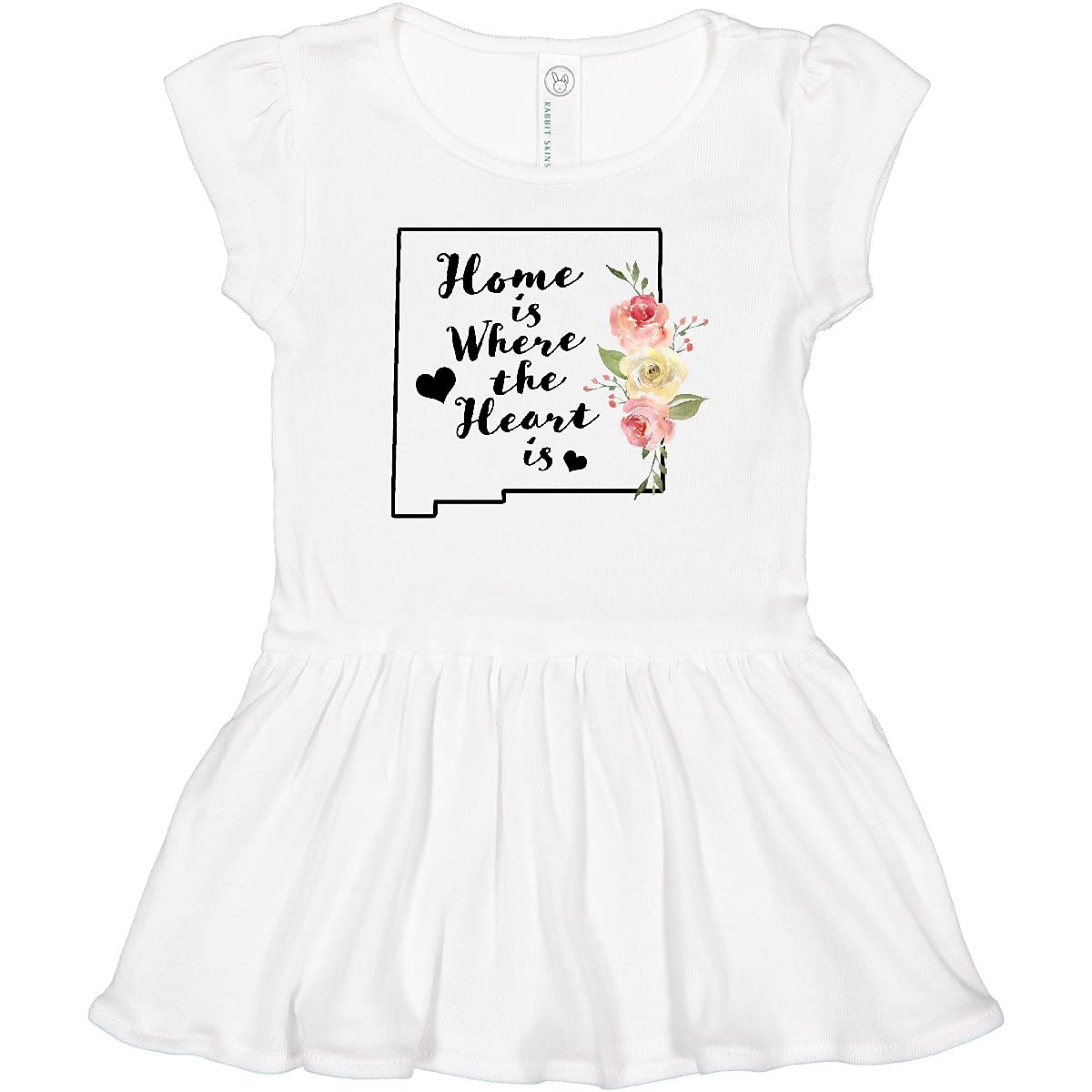 Inktastic New Mexico Home is Where The Heart is Watercolor Print Toddler Dress - Cute Outfit for Baby Girls, Birthday Gift, Family Photos & Special Occasions