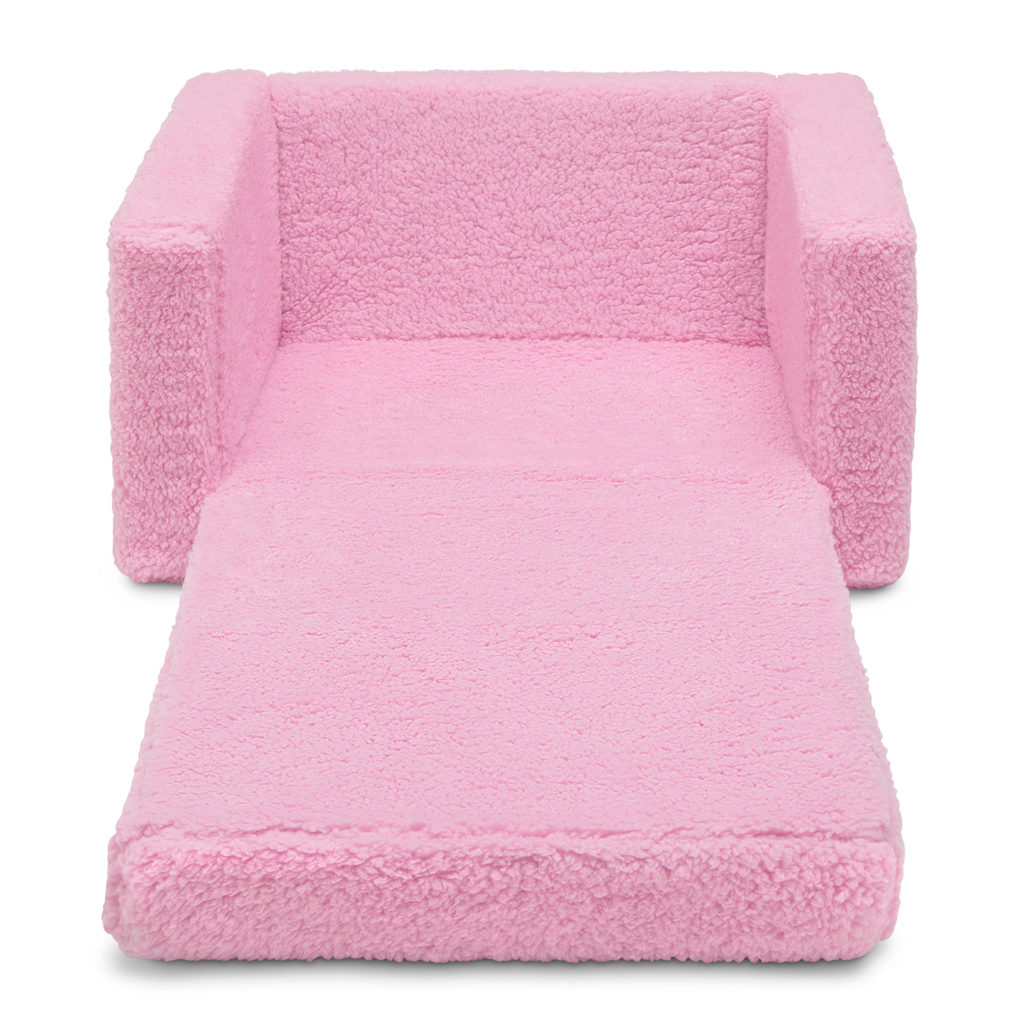 Cozy Flip Out Sherpa 2-in-1 Convertible Kids Chair to Lounger - Soft Plush Convertible Seating for Children's Bedroom, Playroom & Nursery - Perfect for Reading, Relaxing & Playtime
