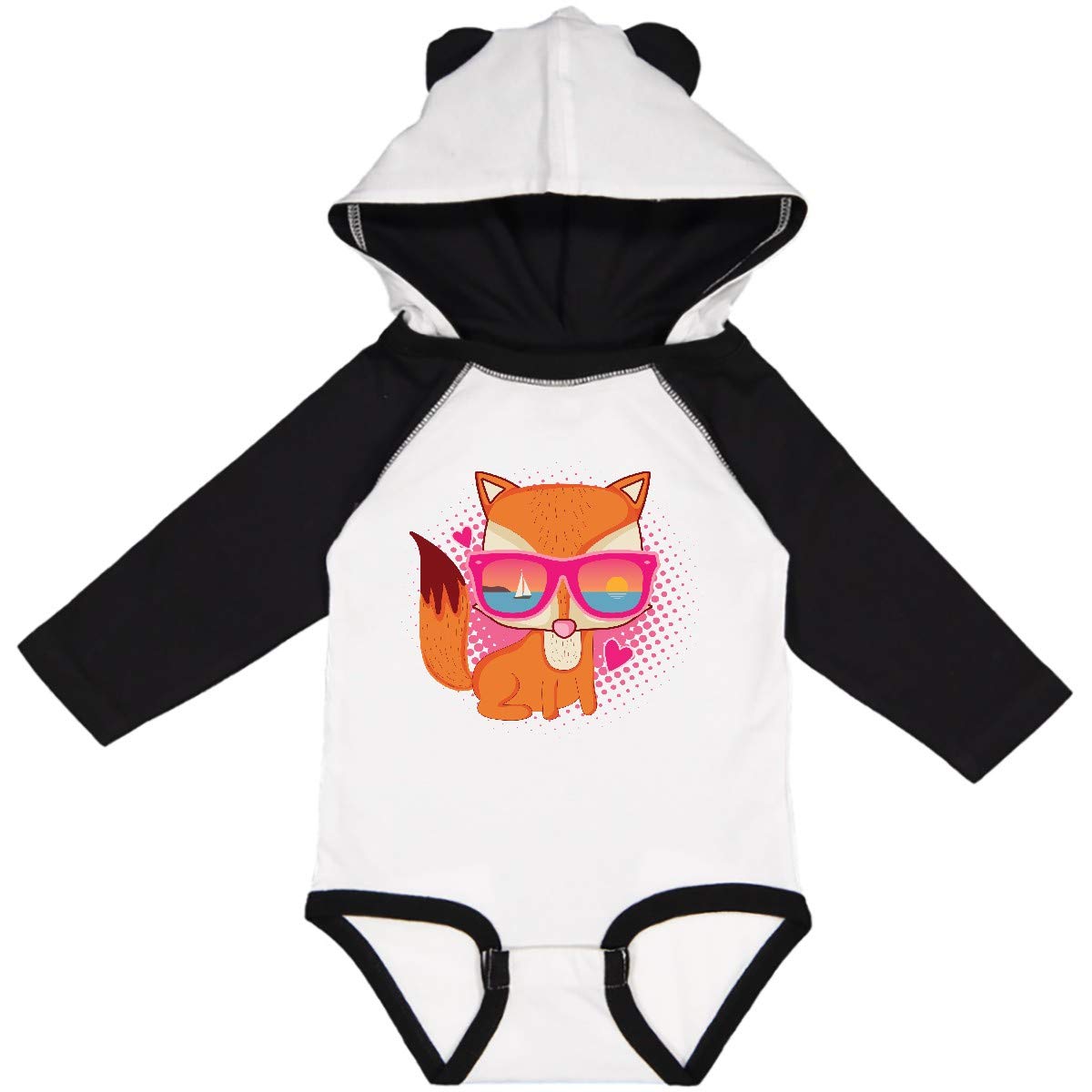 Inktastic Fox Beach Sunglasses Long Sleeve Baby Bodysuit - Cute Animal Print Outfit for Beach, Summer & Outdoor Activities