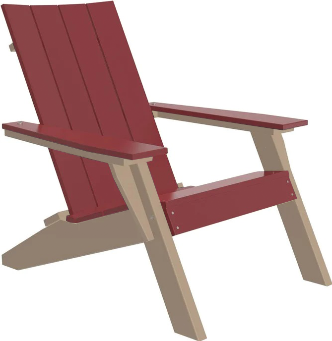 Premium Luxcraft Cherry Wood Urban Adirondack Chair - Comfortable Outdoor Patio Furniture for Garden, Deck, Poolside & Backyard Relaxation