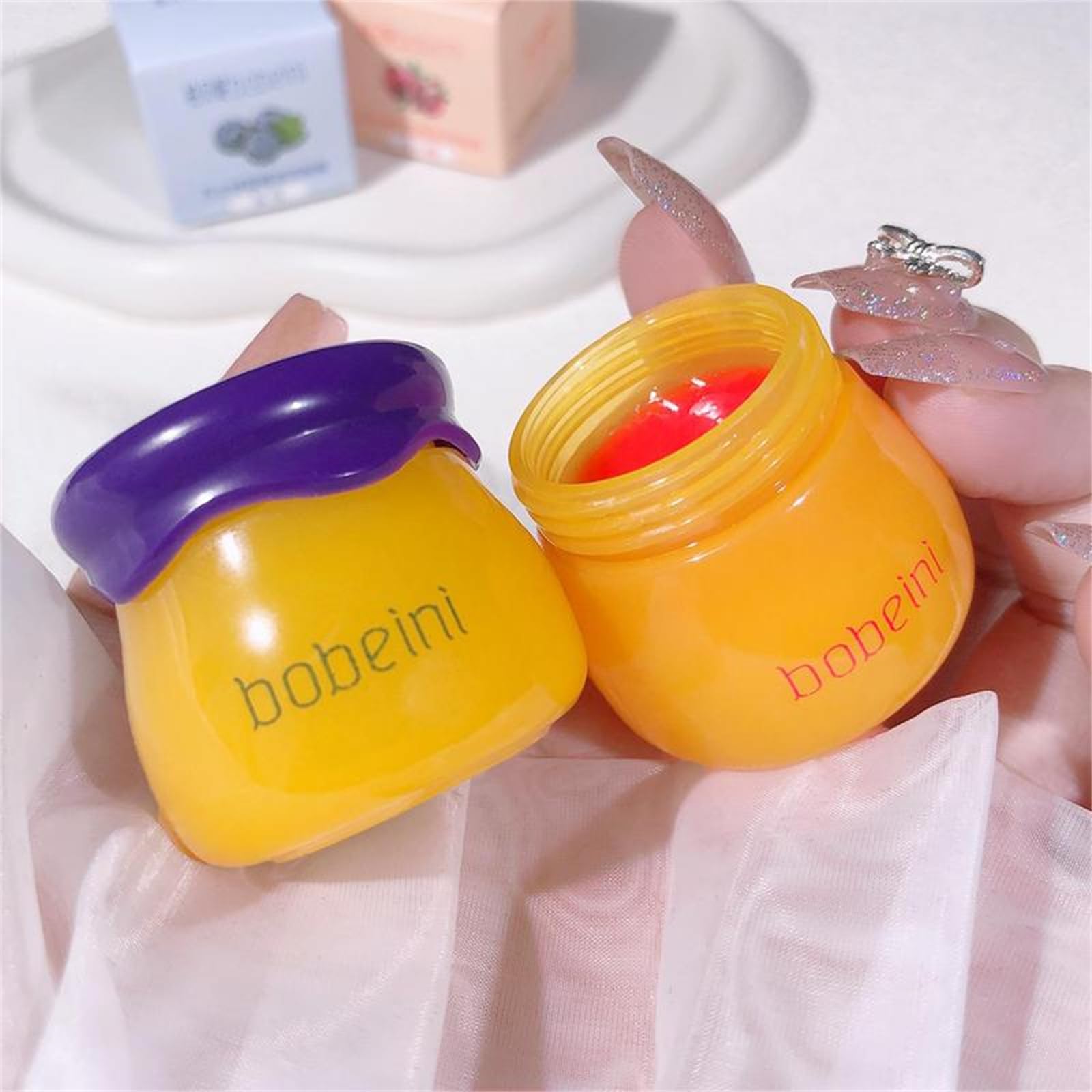 Bobeini Honey Lip Mask for Overnight Hydration - 2 Pack Moisturizing Lip Care Treatment with Natural Honey Extract | Perfect for Dry Lips, Nighttime Lip Therapy & Daily Lip Care Routine