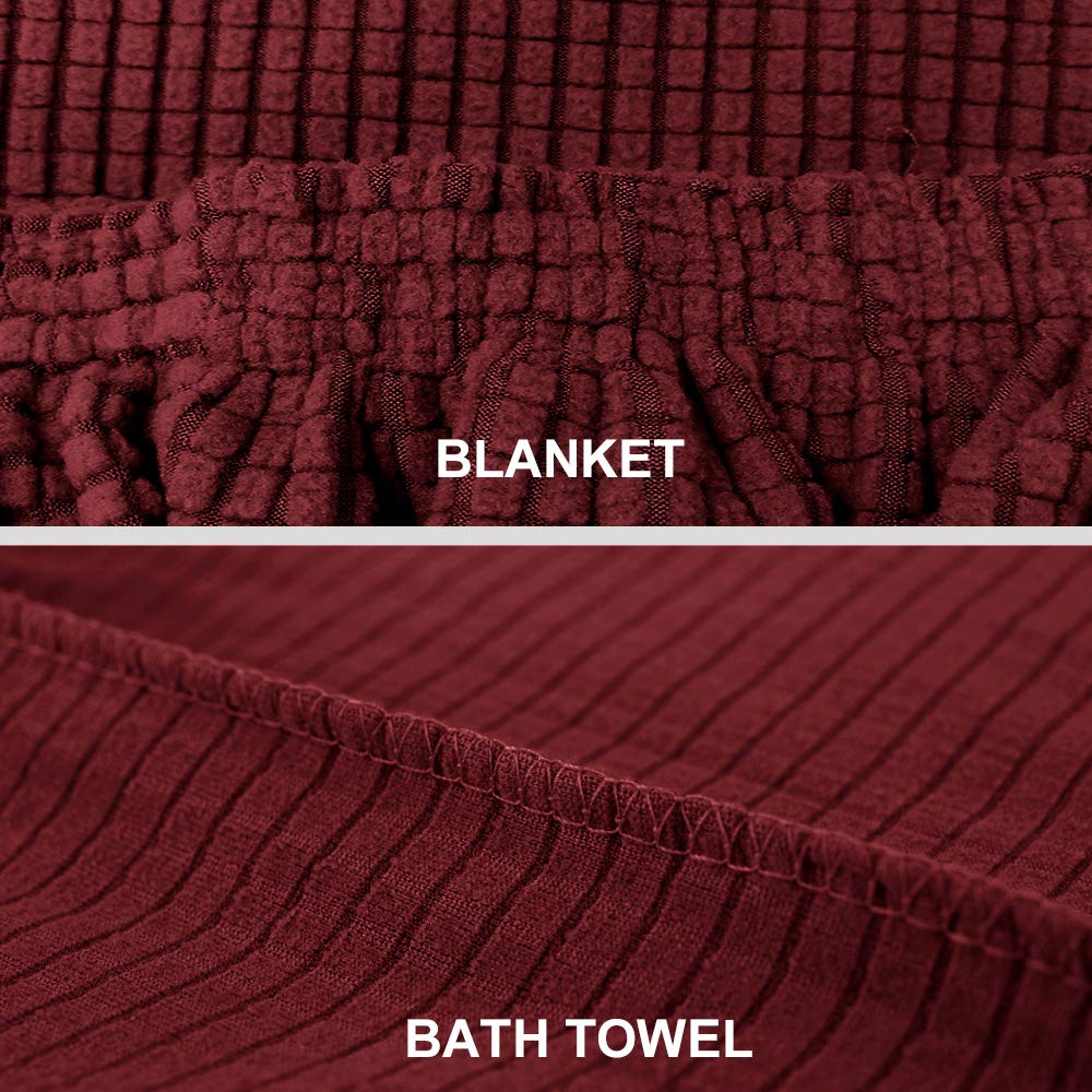 Premium Stretch Dining Chair Covers Set of 8 - Washable Parsons Chair Slipcovers for Dining Room, Wine Red - Perfect for Home, Restaurant, and Wedding Decor