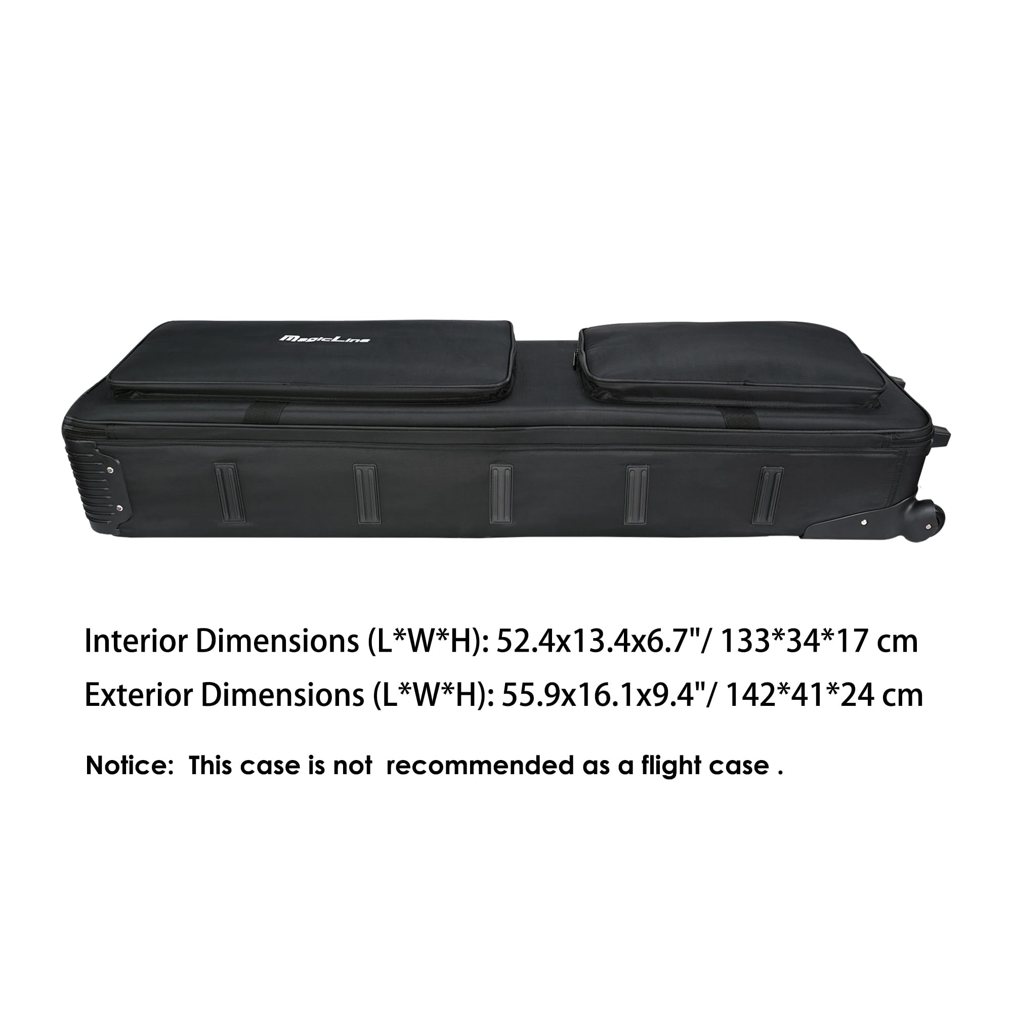 MagicLine 88-Key Keyboard Hard Shell Travel Case with Wheels - Durable Protection for Digital Pianos & Synthesizers (52.4
