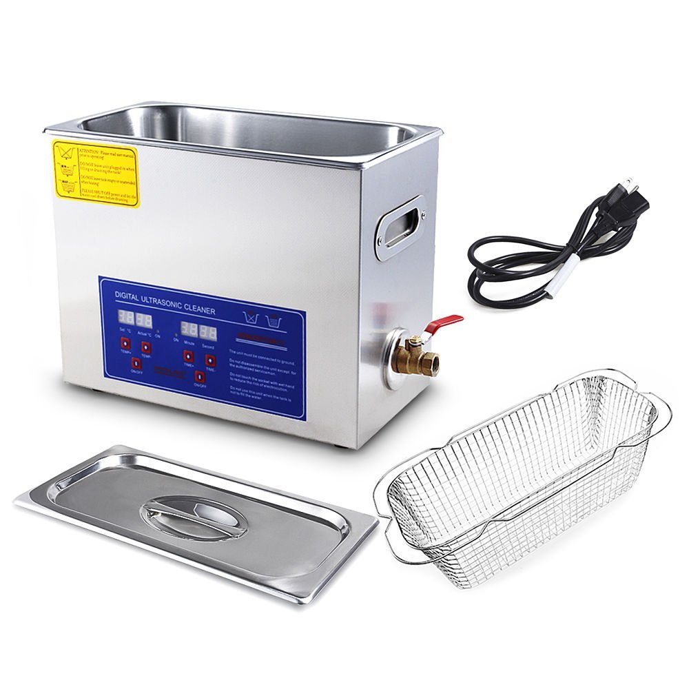 APHRODITE 6L Stainless Steel Industrial Ultrasonic Cleaner with Heater & Timer - Perfect for Jewelry, Watches, Dental Tools, and Automotive Parts Cleaning