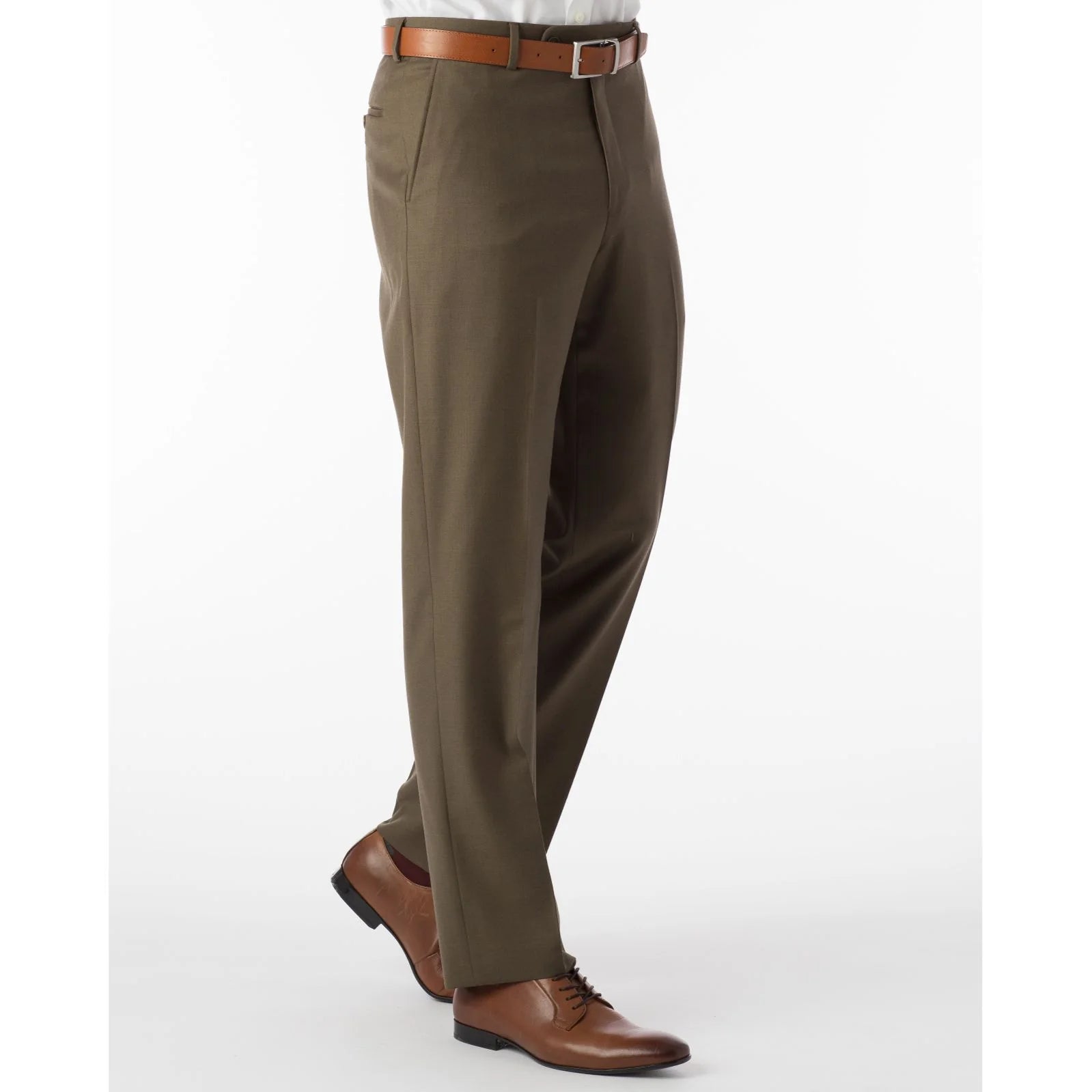 Allen Oniel Olive Harness Dress Pants for Men - Comfortable Slim Fit Formal Trousers for Office, Business, Wedding & Special Occasions