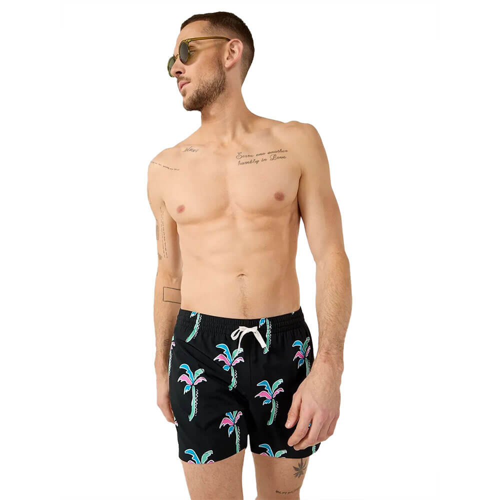 Chubbies 5.5 Inch Havana Nights Swim Trunks for Men - Black Plaid Pattern Beach Shorts | Perfect for Pool Party, Vacation & Summer Water Activities
