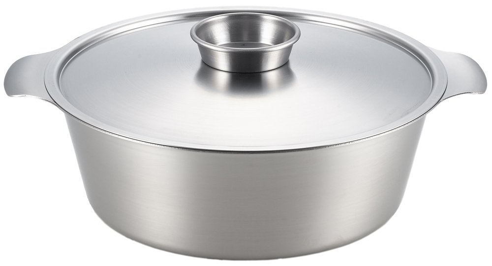 Yoshikawa SJ1678 Premium Stainless Steel Shabu Shabu Hot Pot - 10.2 Inch (26cm) Japanese Style Cookware for Home Dining & Party Cooking