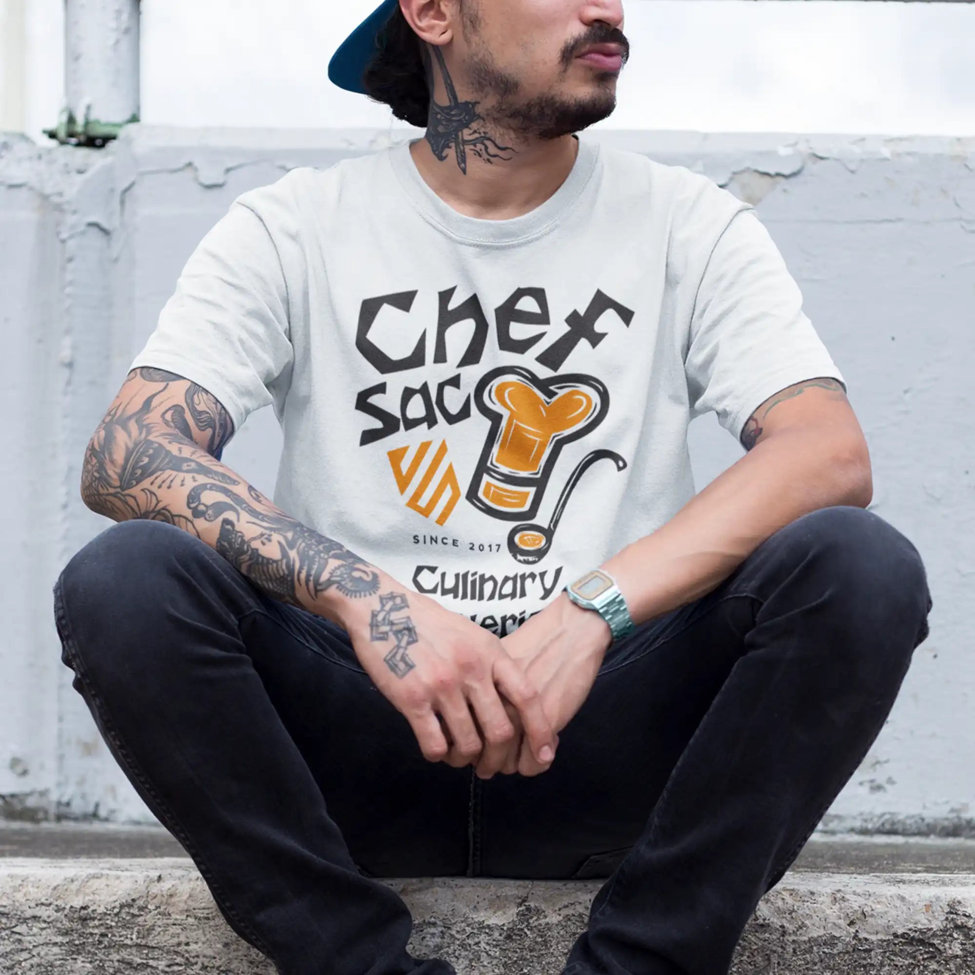 Chef Hat and Ladle Graphic T-Shirt - Funny Cooking Apparel for Chefs & Food Lovers - Perfect for Kitchen, BBQ Parties & Culinary Gifts