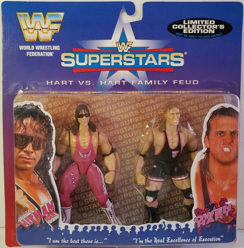 1997 WWF Jakks Pacific Superstars 2-Pack Wrestling Action Figures: Bret Hart vs. Owen Hart Exclusive Collectible - Perfect for WWE Fans, Display & Play Battles