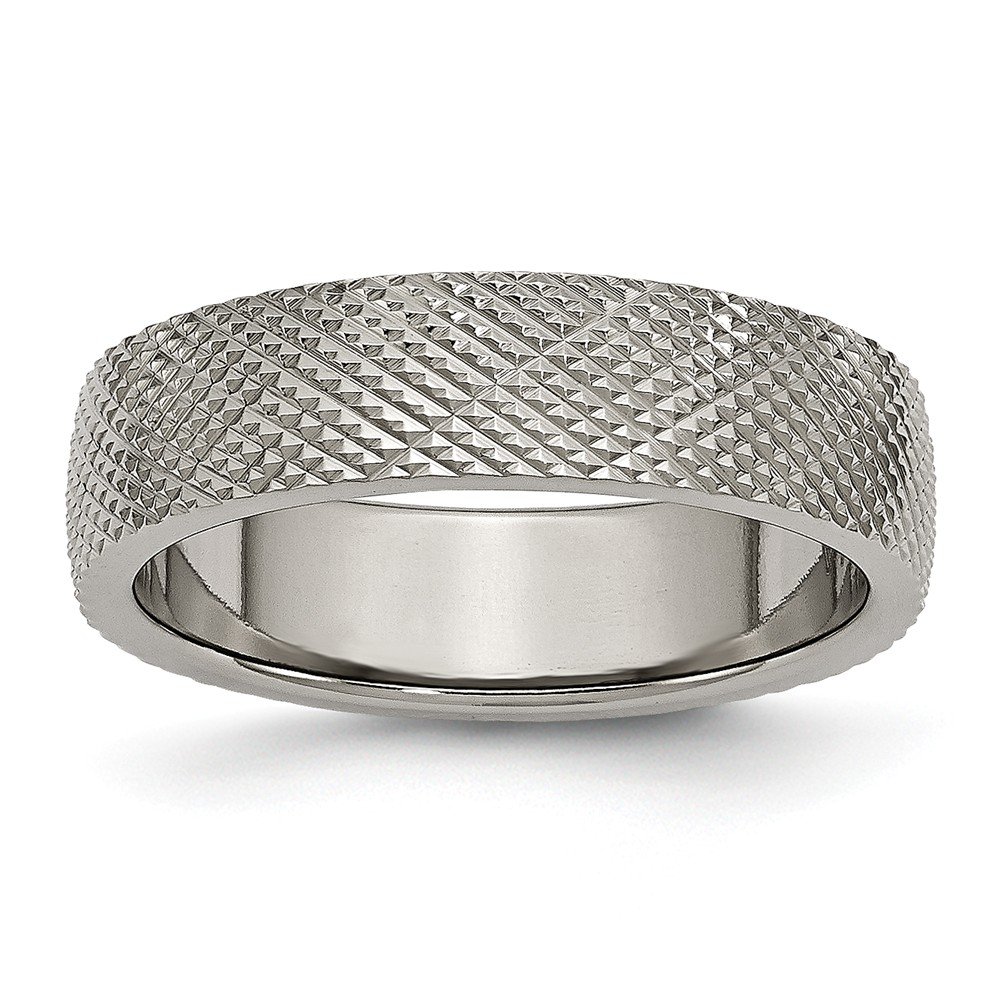 Solid Titanium 6mm Textured Wedding Band Ring for Men - Durable & Comfortable Titanium Wedding Ring - Perfect for Engagements, Anniversaries & Everyday Wear