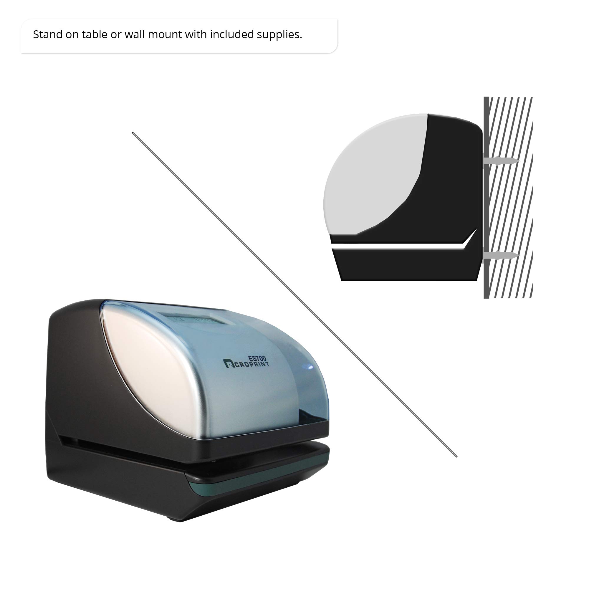 Acroprint ES700 Electronic Time Recorder with Battery Backup - 12/24 Hour Format, Left/Right-Hand Card Slot - Perfect for Offices, Schools & Small Businesses (Model 01-0182-000)