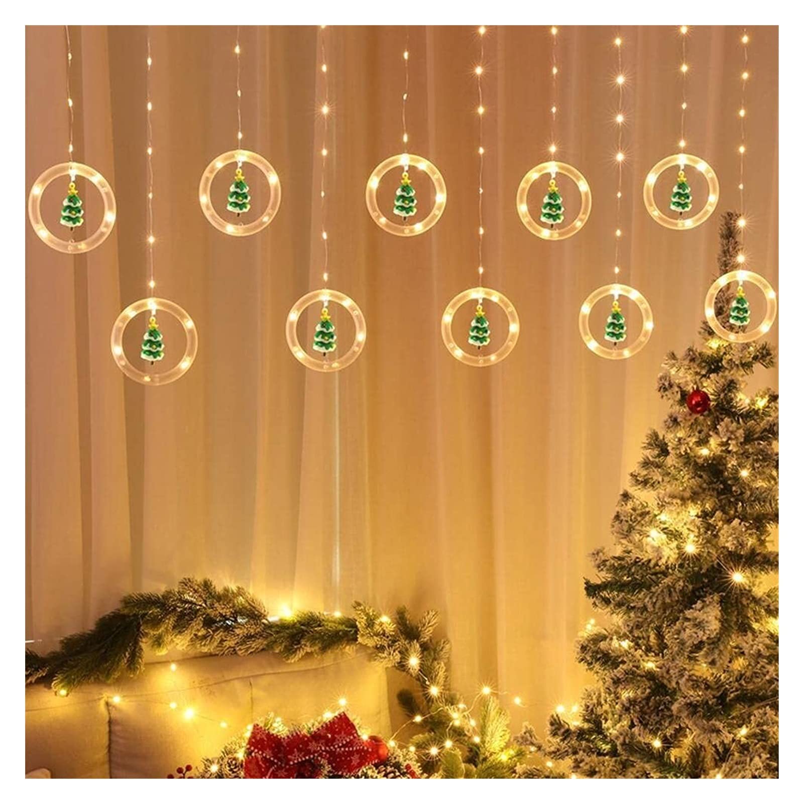 LED Christmas Curtain String Lights - 1000 Fairy Lights with Wishing Balls, Icicles & Holiday Pendants for Indoor/Outdoor Decor | Perfect for Windows, Trees, Fireplaces & Holiday Parties