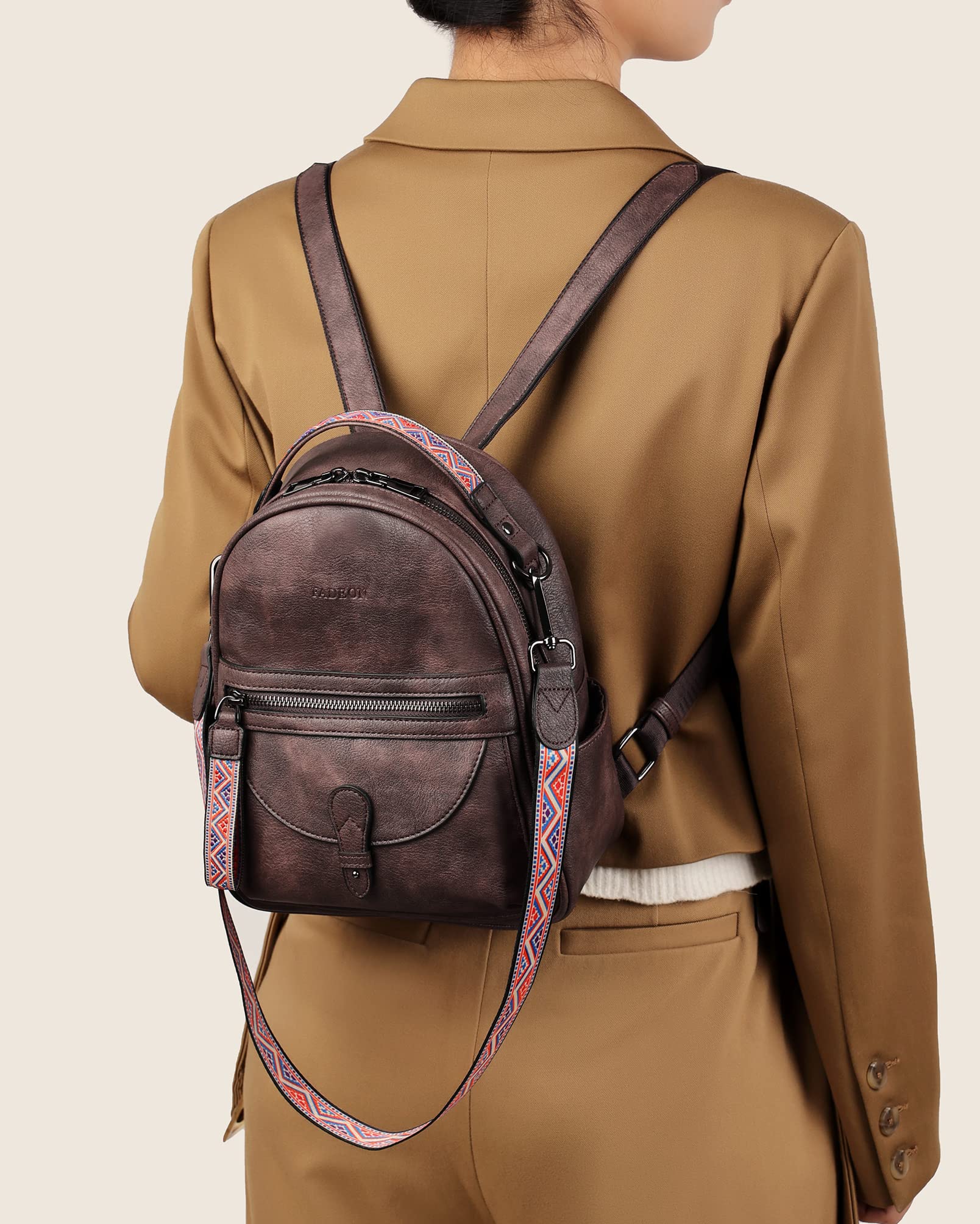 FADEON Mini Backpack Purse for Women - Stylish Leather Small Backpack with Shoulder Straps, Cute & Roomy Fashion Handbag | Perfect for Travel, Work & Daily Use