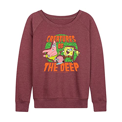 SpongeBob SquarePants Women's Lightweight French Terry Pullover Hoodie - Cartoon Character Sweatshirt - Cozy Lounge Wear for Women - Perfect for Casual Outings, Netflix Nights & College Campus Fashion