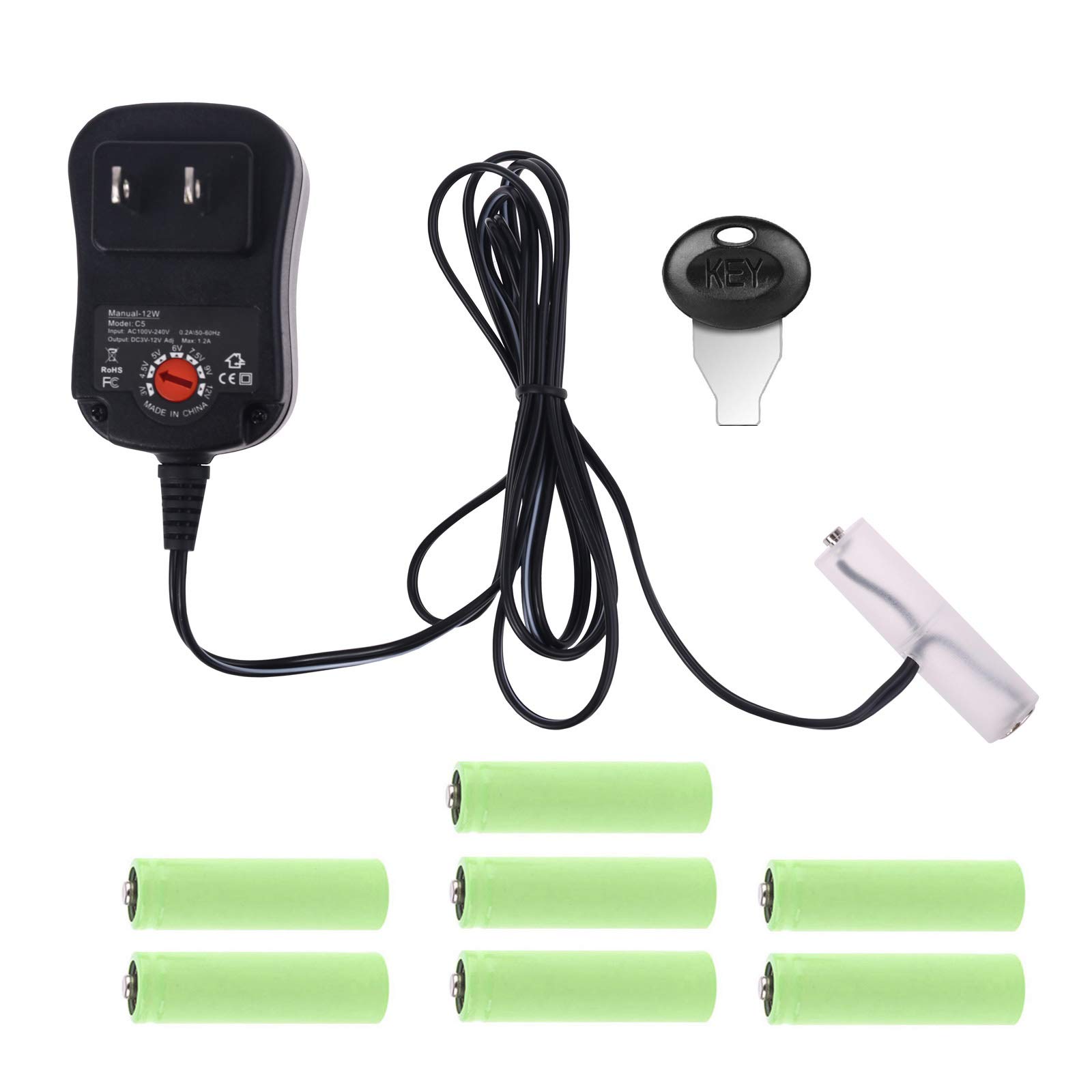3V-12V Adjustable AA Battery Eliminator Power Supply Adapter - Replace 2AA to 8AA Batteries for Electric Toys, Flashlights, Clocks - Perfect for Home, Office, and Outdoor Use