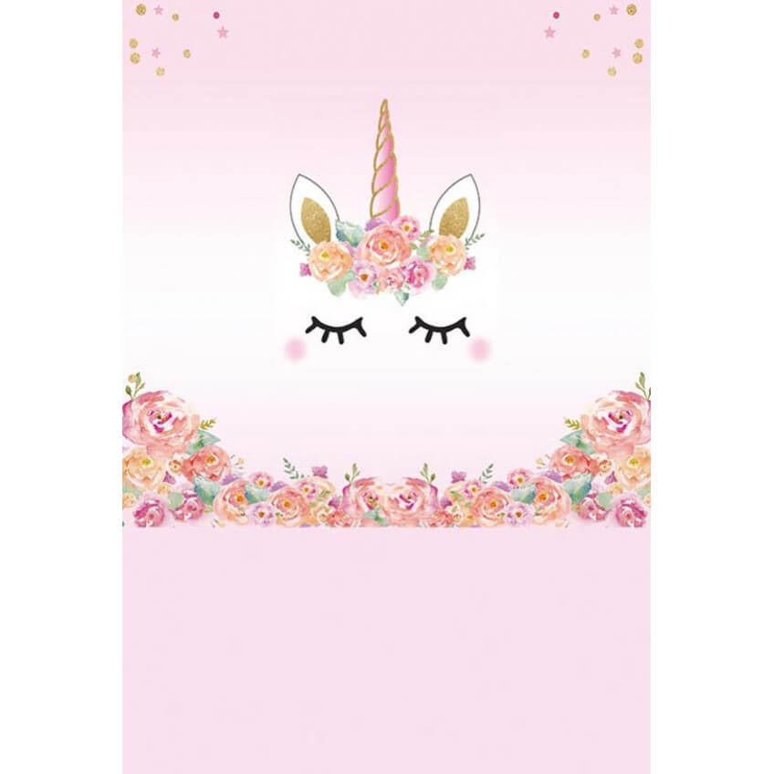 3x4m Pink Unicorn Photography Backdrop for Baby Girl Birthday Party, Newborn Photo Shoot, Kids Room Decor - Design 9 | High-Quality Vinyl Background for Professional Studio & Home Use